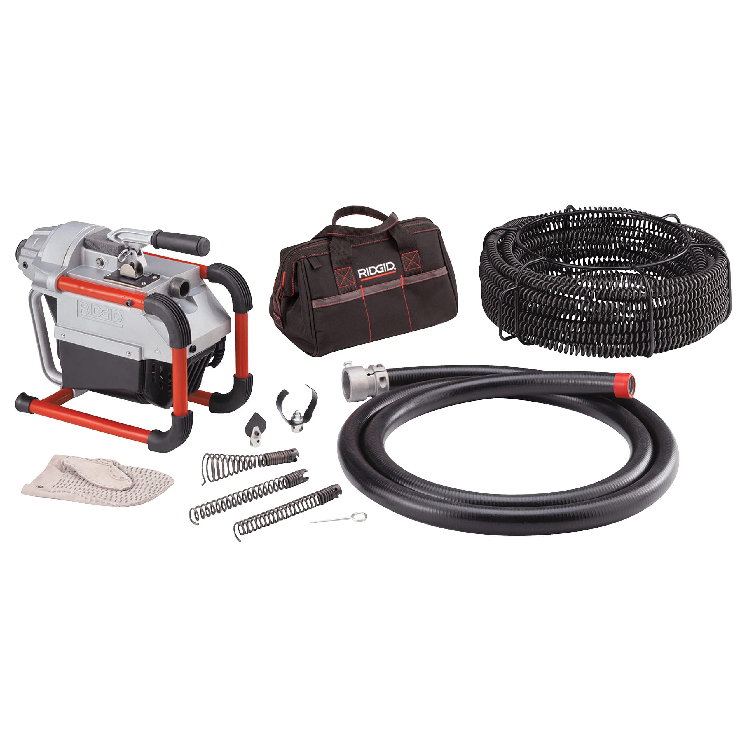 66497 K-60SP-SE Sectional Machine, Sectional Sewer Machine with A-61 Auger Tool Kit and A-62 Drain Cable Kit, Drain Cleaner Machine