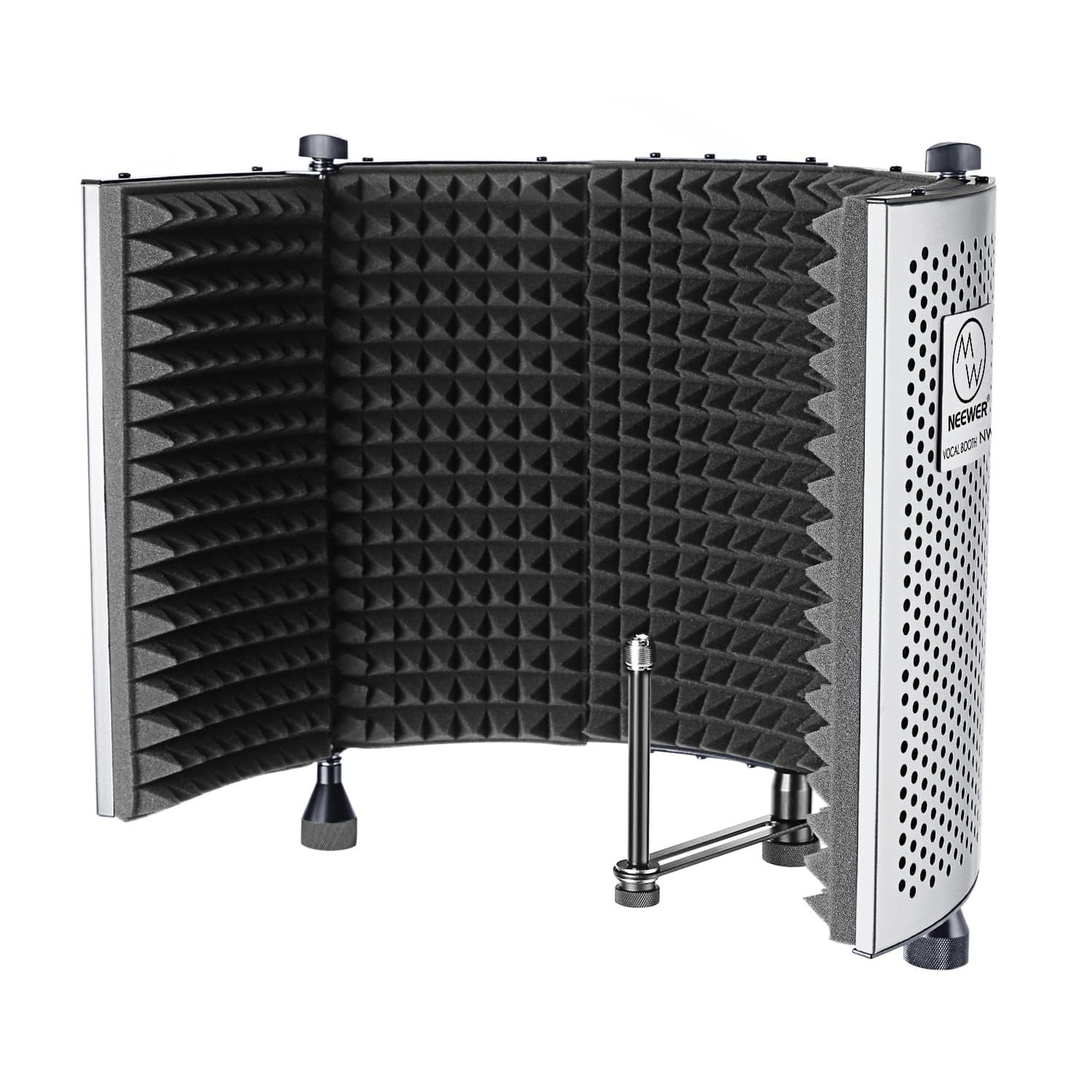 Neewer NW-5 Portable Foldable Adjustable Voice Isolation Panel for Microphone Aluminium Microphone Shield with High Density Foam, Non-slip Feet