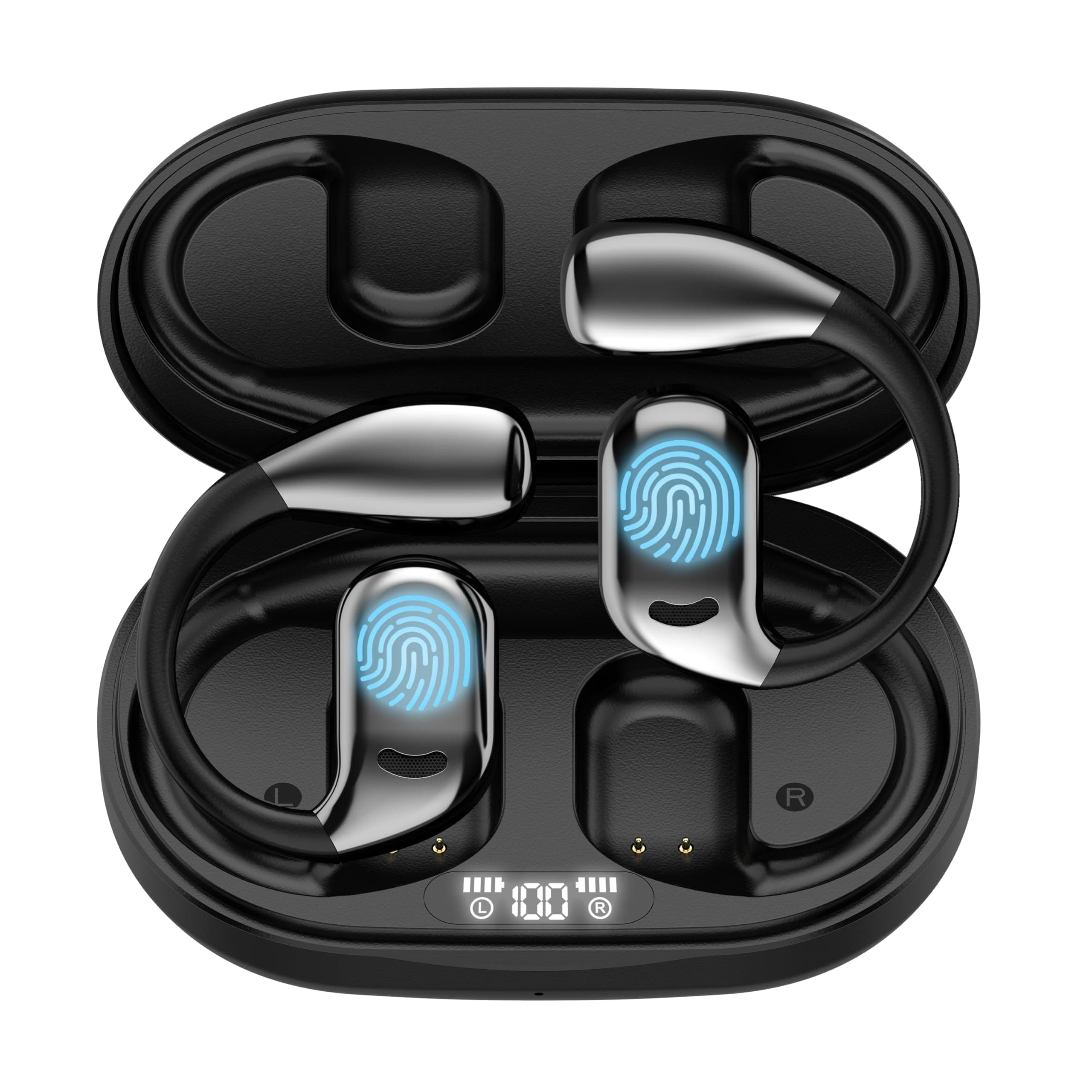 AI Language Translator Earbuds, OWS Real-Time 3-in-1 Translation Earbuds 144 Languages & Accents, Translation Device for Travel Business Learning, Ebony