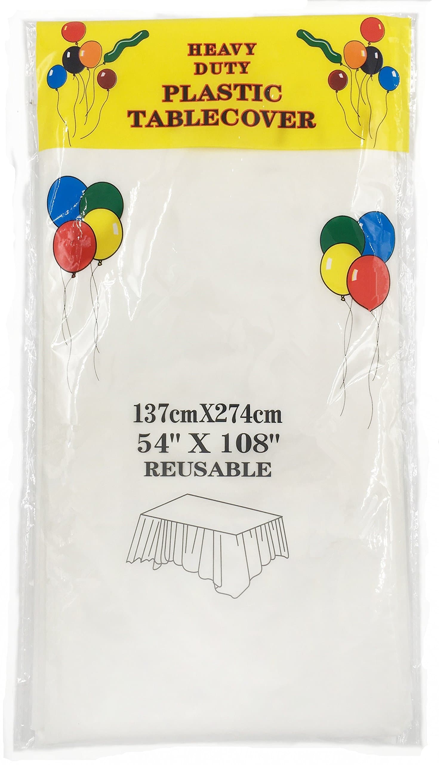 Fallseven Pack Of 4 Plastic Rectangle Party Tablecloths - Kitchen Picnic Birthday Party Disposable Plastic Tablecover（White）