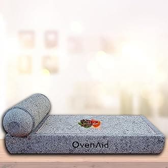 Premium Stone Mortar and Pestle - Ammi Kallu, Sil Batta, Rubbu Rolu, for Authentic Grinding and Culinary Excellence in Your Kitchen, Size: 14"x8"x2