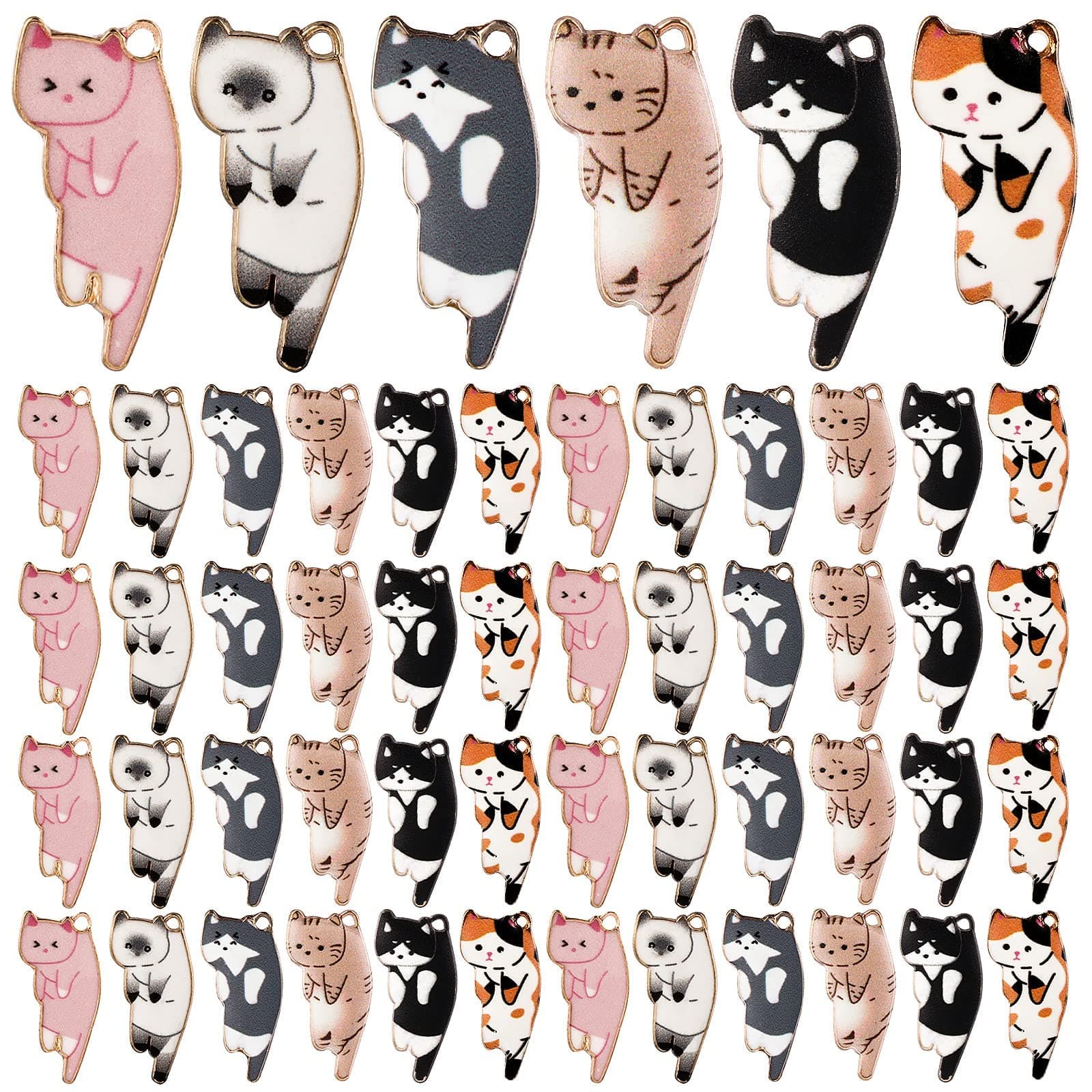MAKINGTEC Enamel Cat Charms for Jewelry Making