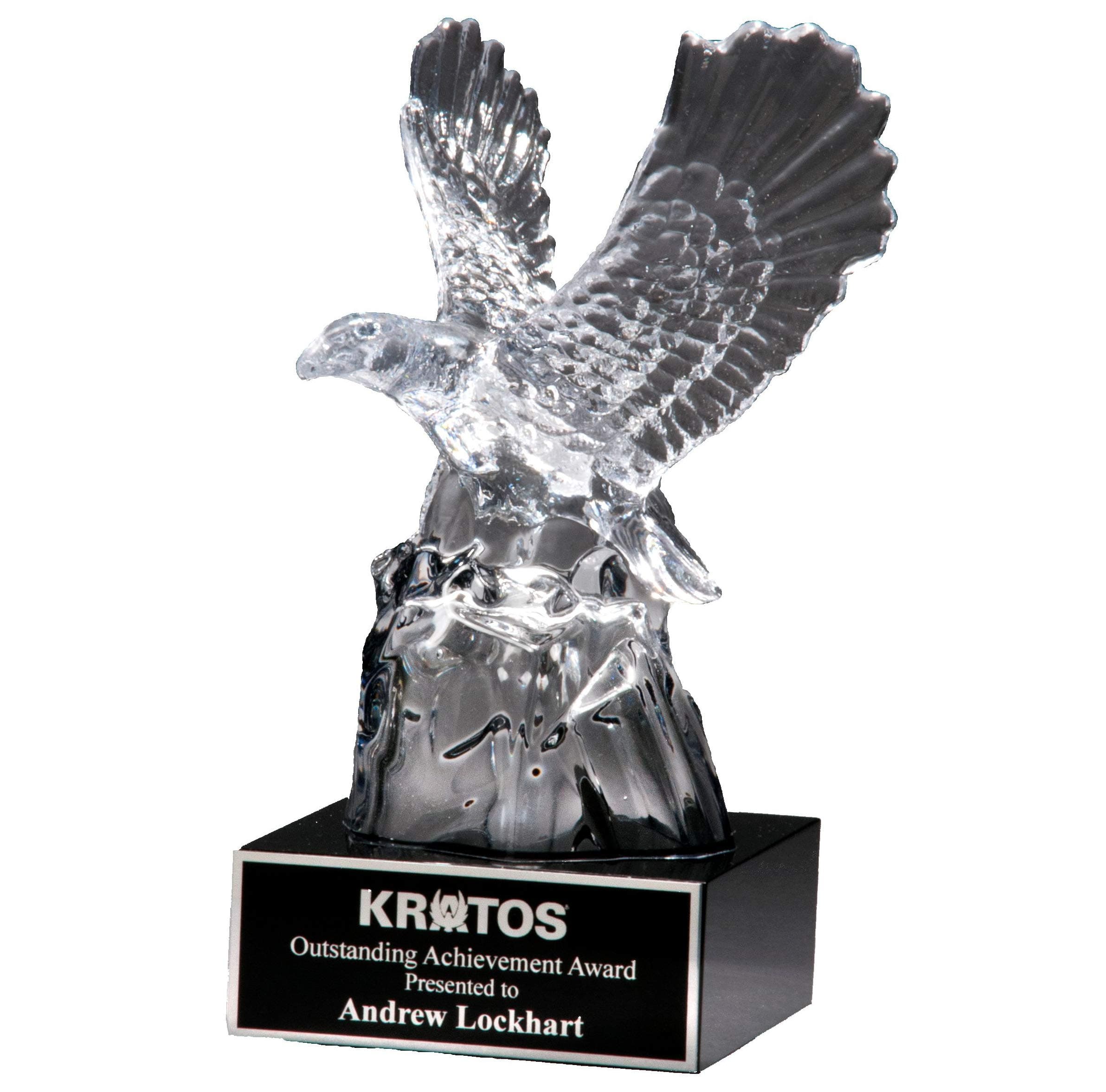 Hit Trophy Crystal Eagle on Black Crystal Base with Free Engraving (Customize Now)