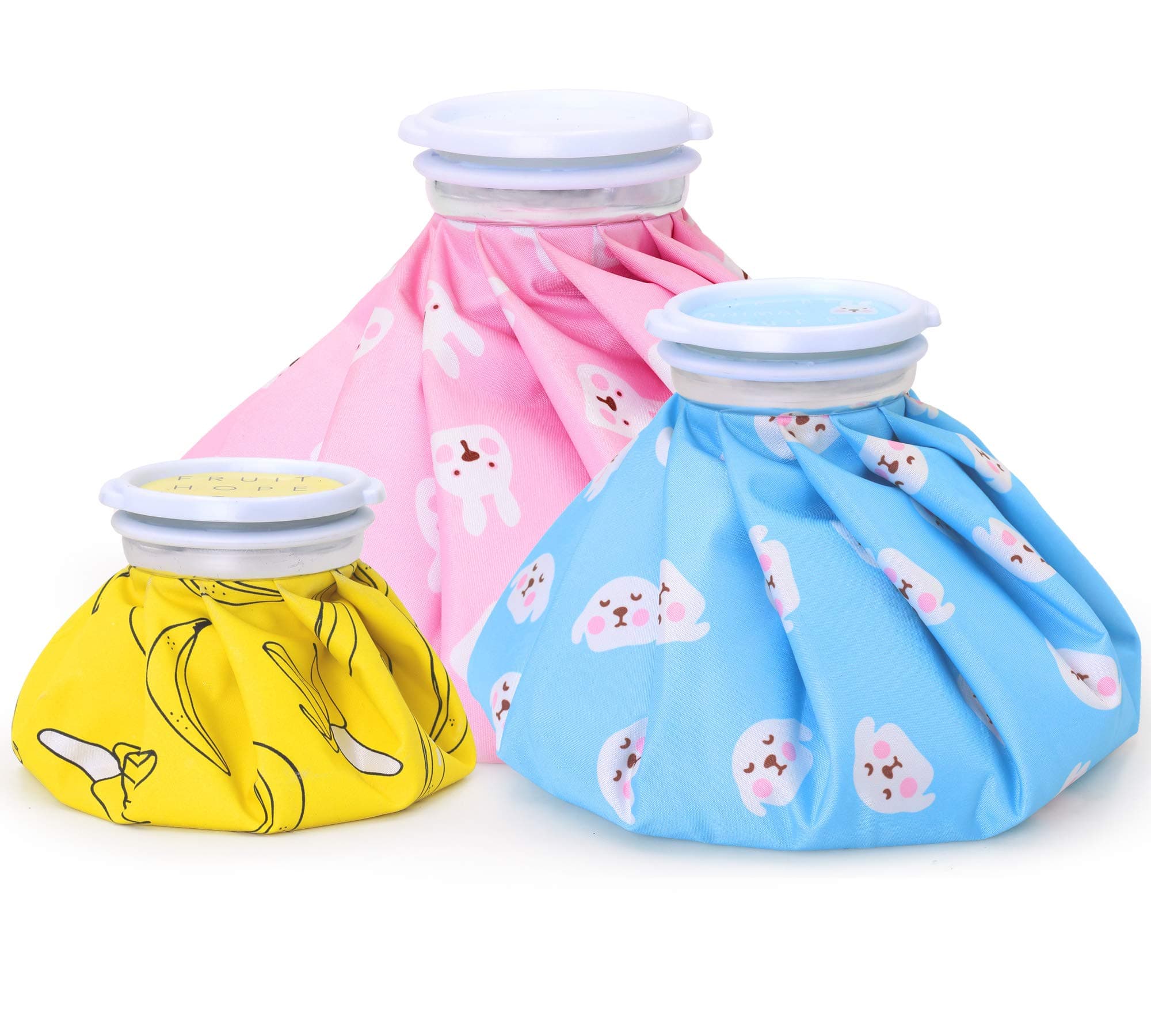 Ice Packs for Injuries Reusable Cold Pack for Cold Compress refillable ice Bags for Kids Teenagers Adults Swelling Bruises Wisdom Teeth Breastfeeding Headaches (3-Pack Each 6" 9" 11" Ice Bags)