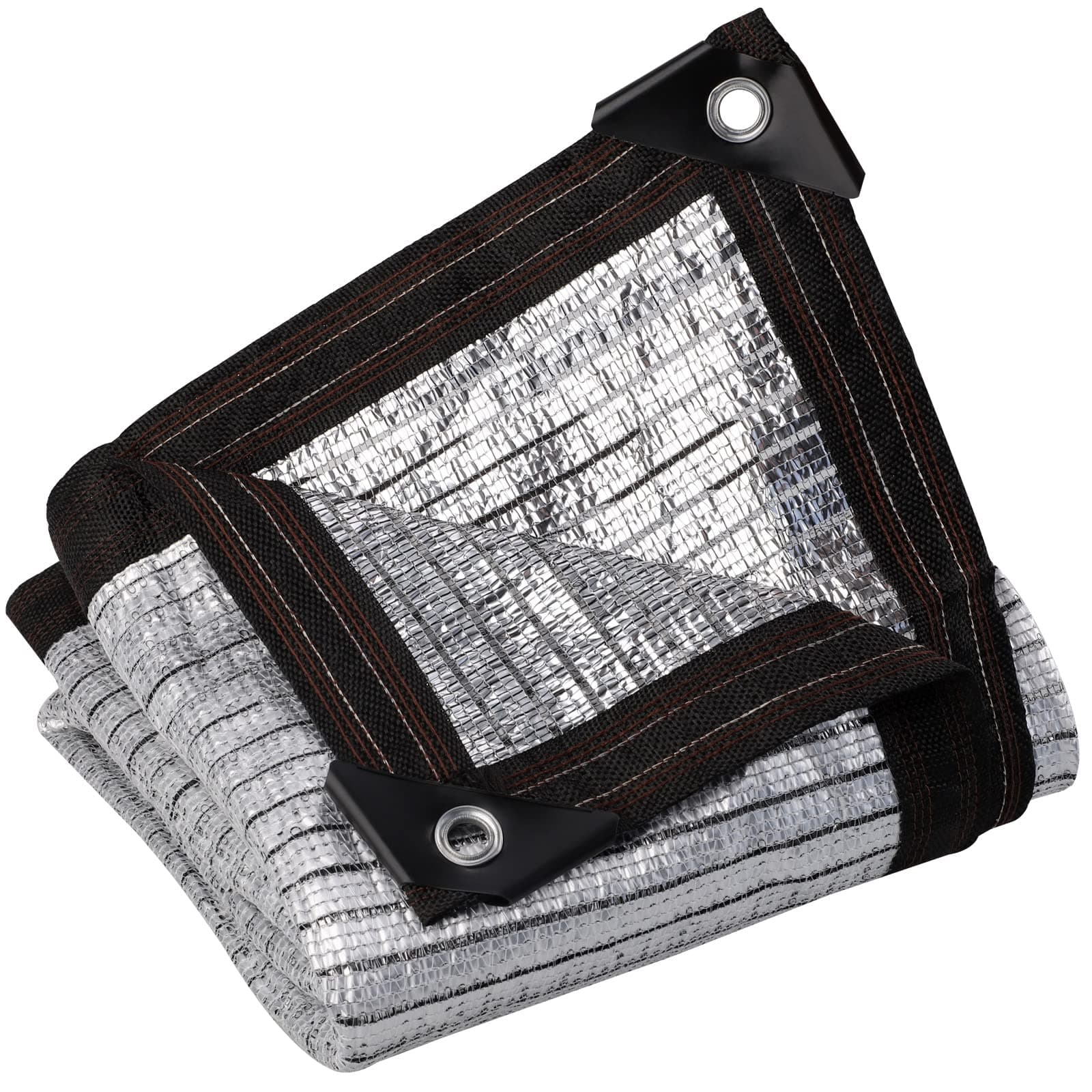 MSUIINT 1 x 2 M Reflective Aluminet Sun Shade Cloth,Sunblock Shade Net Silver Mesh Shade Net,Greenhouse Flowers Plants Patio Lawn Mesh Nets