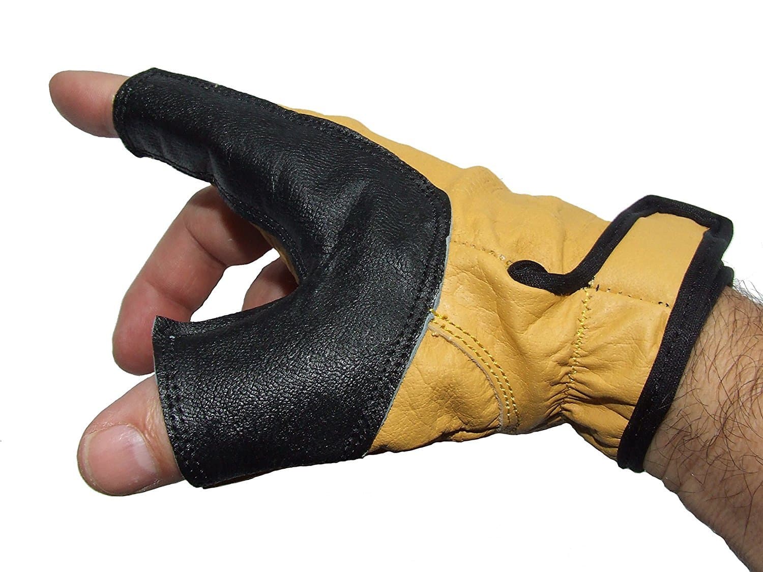 White Feather New Archery Bow Hand Protector Glove Fire for Traditional Longbow Soft leather (medium, left)