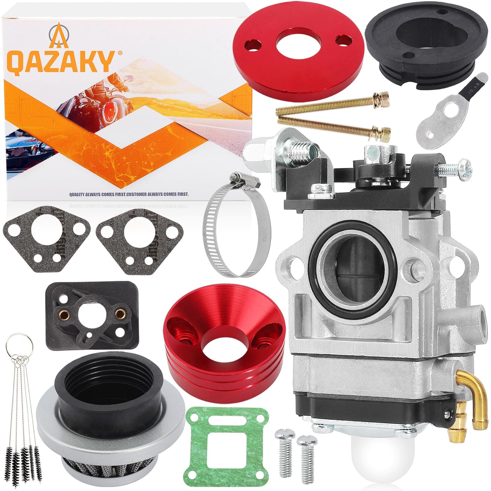 Carburetor for 33cc 40cc 43cc 47cc 49cc 50cc 52cc Pit Dirt Mini Pocket Rocket Kids Bike 2-Stroke Engine Scooter ATV Quad Chopper Moped Go Kart Hedge Trimmer Brush Cutter Edger Cultivator Blower