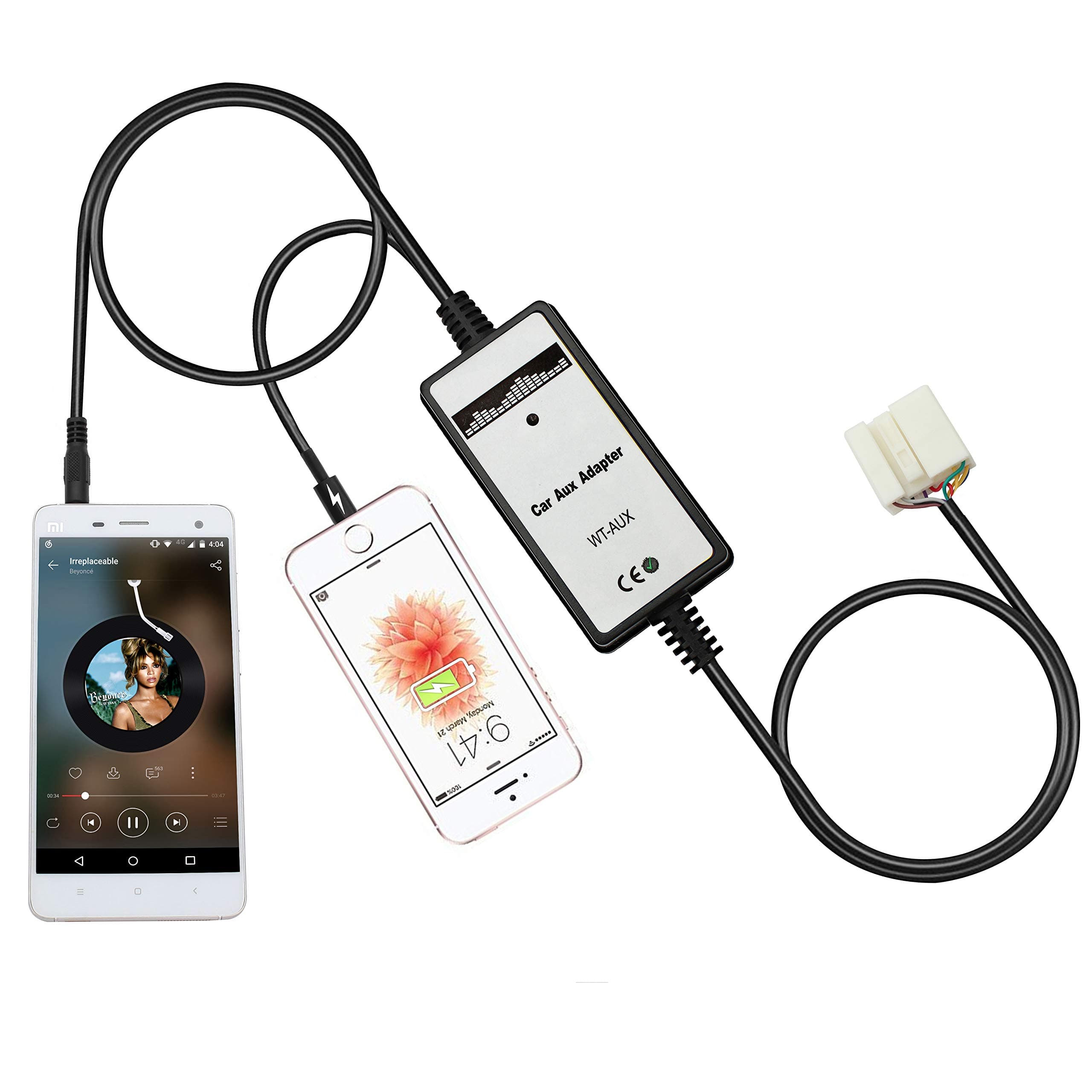 Car Audio AUX Input Adapter with Charge Cable for Honda Accord 2003-2011, Civic 2006-2010, Pilot 2006-2011, Odyssey 2005-2010, Acura CSX 2006-2011, MDX 2005-2006