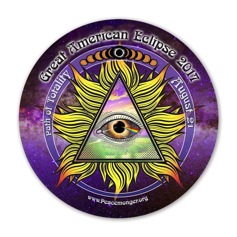 Great American All Seeing Eye Total Eclipse Souvenir Sticker