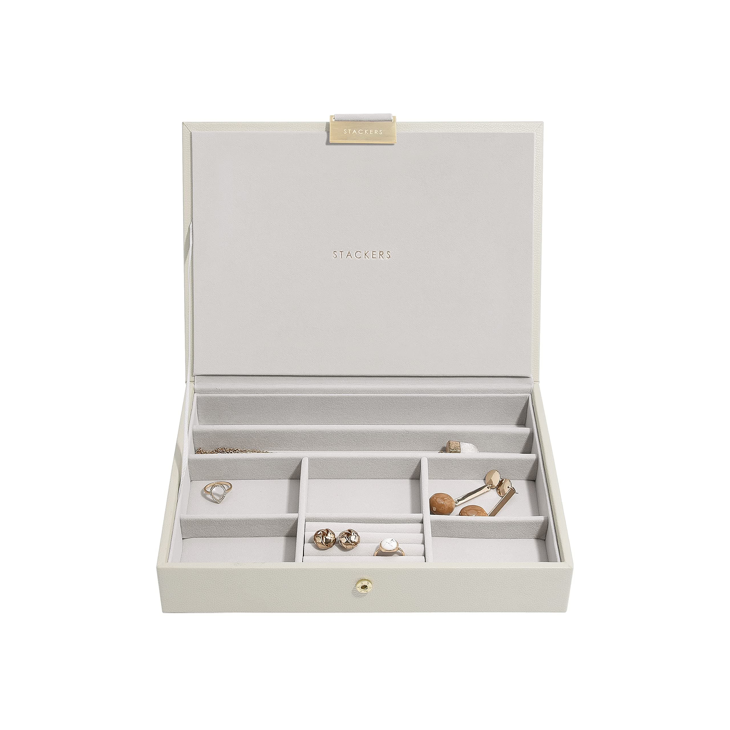 Stackers Classic Jewellery Box with Lid Oatmeal