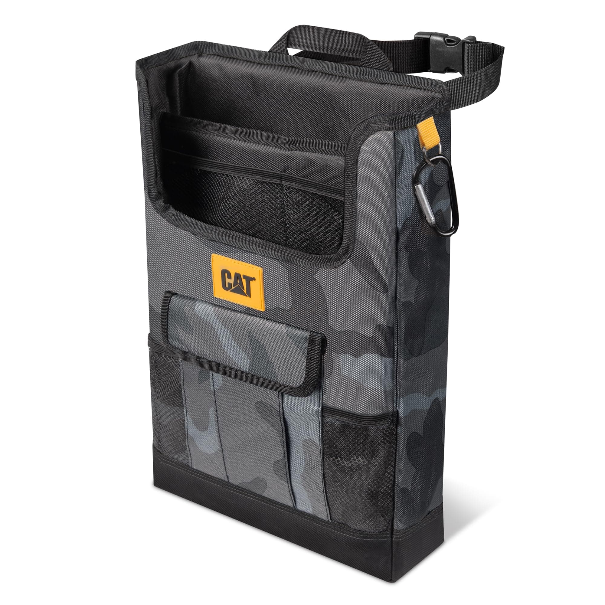 CAT Car Front Seat Organizer, Back Seat Storage with Adjustable Straps, Truck Seat Organizer for Delivery, Office, Drive, Passenger Seat or Backseat - On Seat Storage for Car, Truck & SUV (Camo)