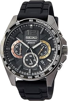Seiko Men's Quartz Watch Stainless Steel with Silicone Strap