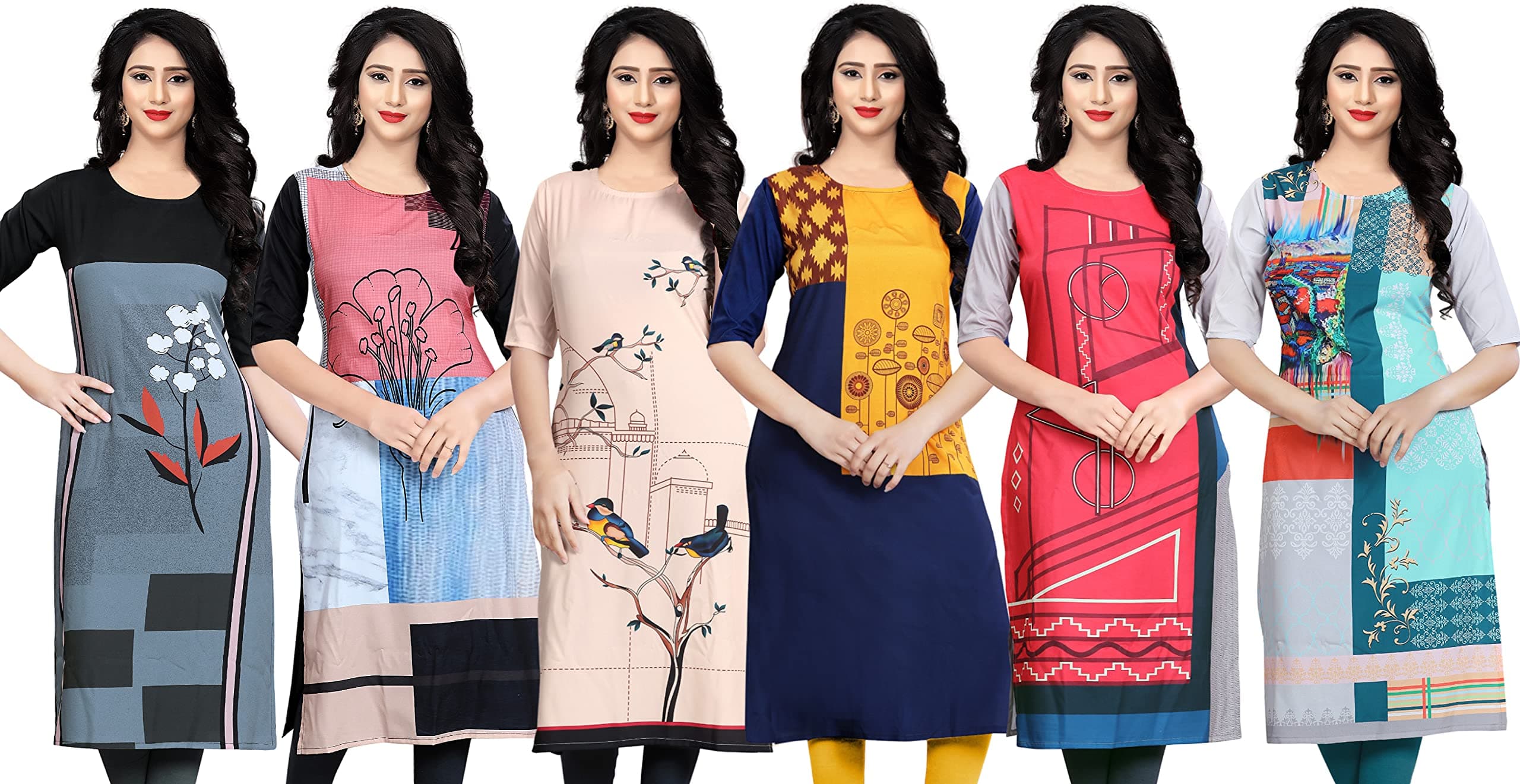 Navlik Women's Crepe Regular Kurti
