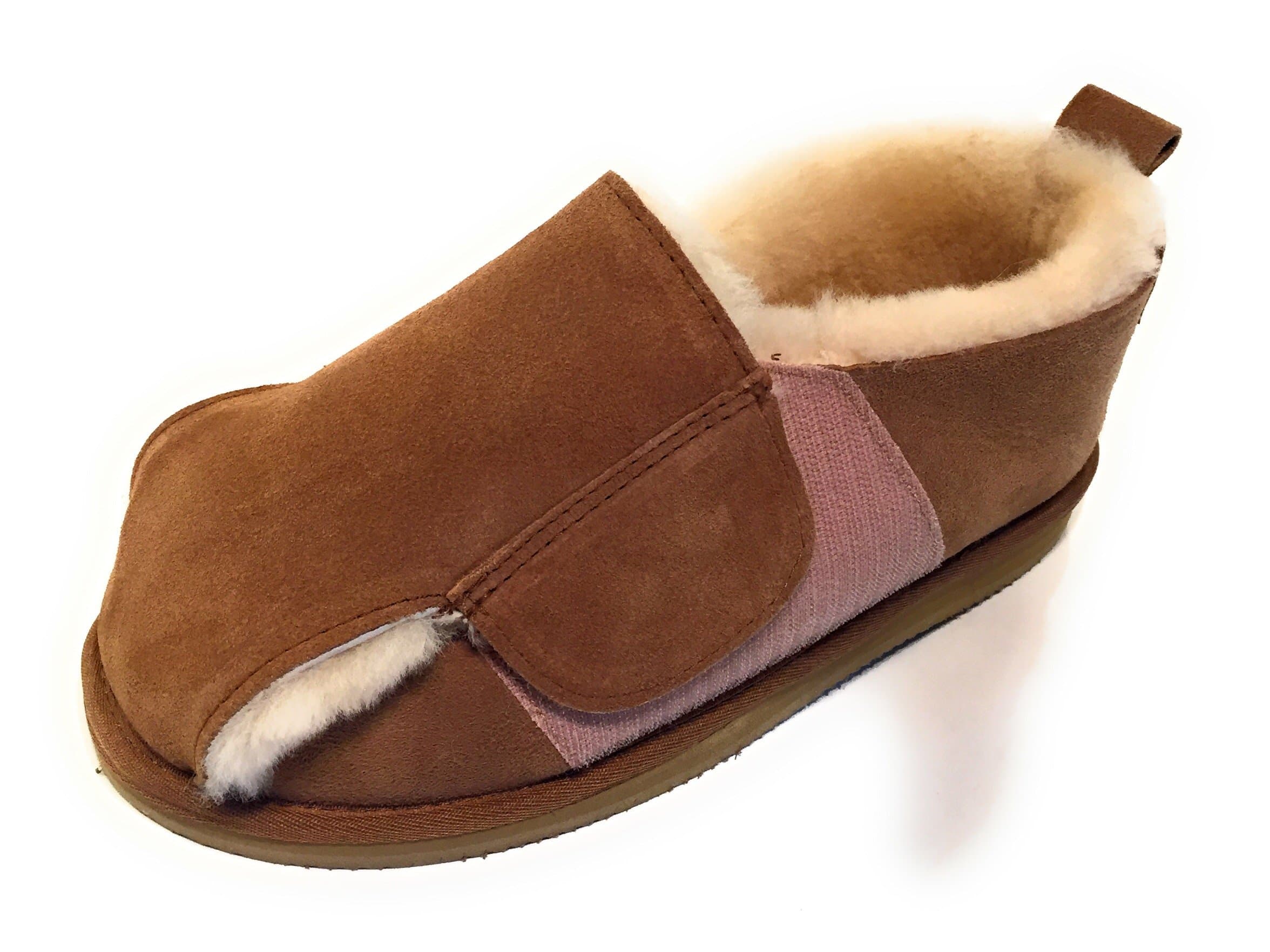 Qwaruba Front Wrap Adjustable Sheepskin Slipper W/Arch Support (Large)
