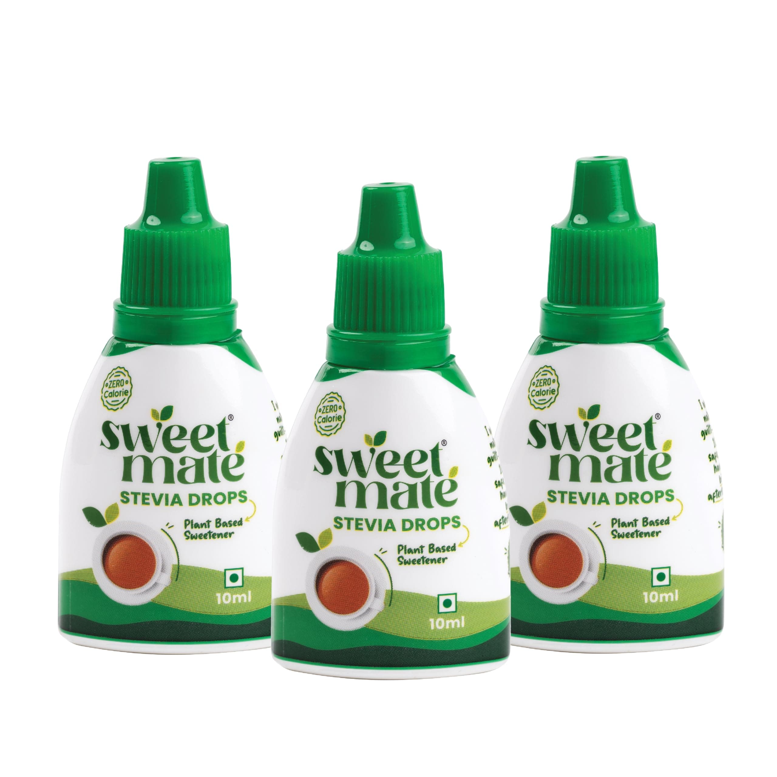 Stevia Drops - 30ml (10 ml x Pack 3) - 200 Drops Per Pack - Plant Based Sweetener - Zero Calorie - Diabetic Friendly - Sugar Free Liquid For Hot & Cold Beverages & Food Preparetion