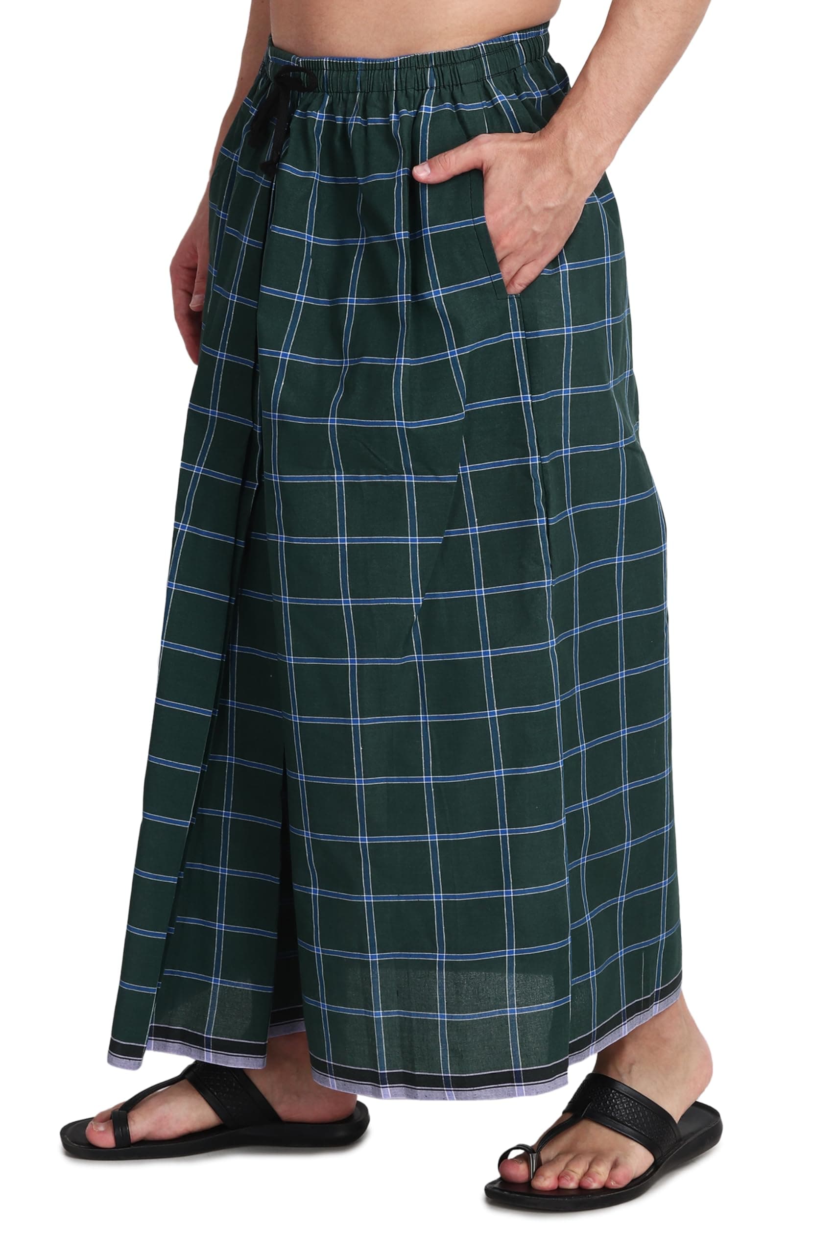 Gowri Tex Elastic Premium Cotton Lungi With Dual Packet Pack Of 1