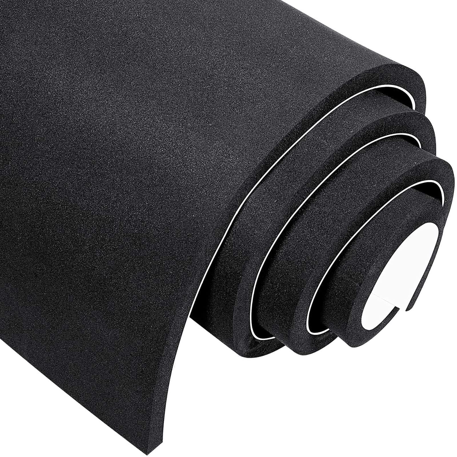 MAGZO Backed Adhesive Foam Padding 1/2" Thick x 12" W x 59" L, Black Neoprene Sheets, Closed Cell Foam Sheet Roll