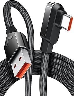iMangoo USB C Cable 6 ft for Xiaomi 120W Fast Charging, 6A Type C Cable Right Angle Nylon Braided USBC to USB A Charger for Xiaomi Pad 5 12 12S Ultra 11T Pro 11 Lite NE, for Redmi Note 11 Pro Black
