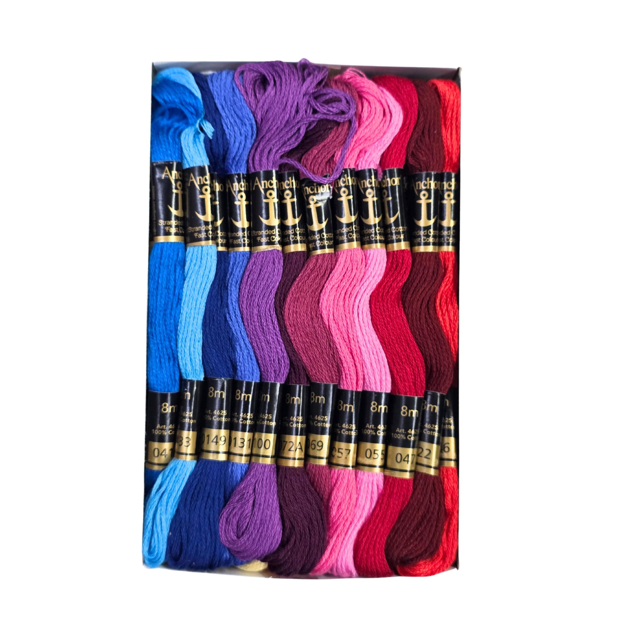 Anchor Stranded Cotton Assorted Skeins Stitch Kit, 8M (Fast Colour-4624-02222, 50 Skiens, 2 Of Each 25 Shades), 200 Gram, Multicolour