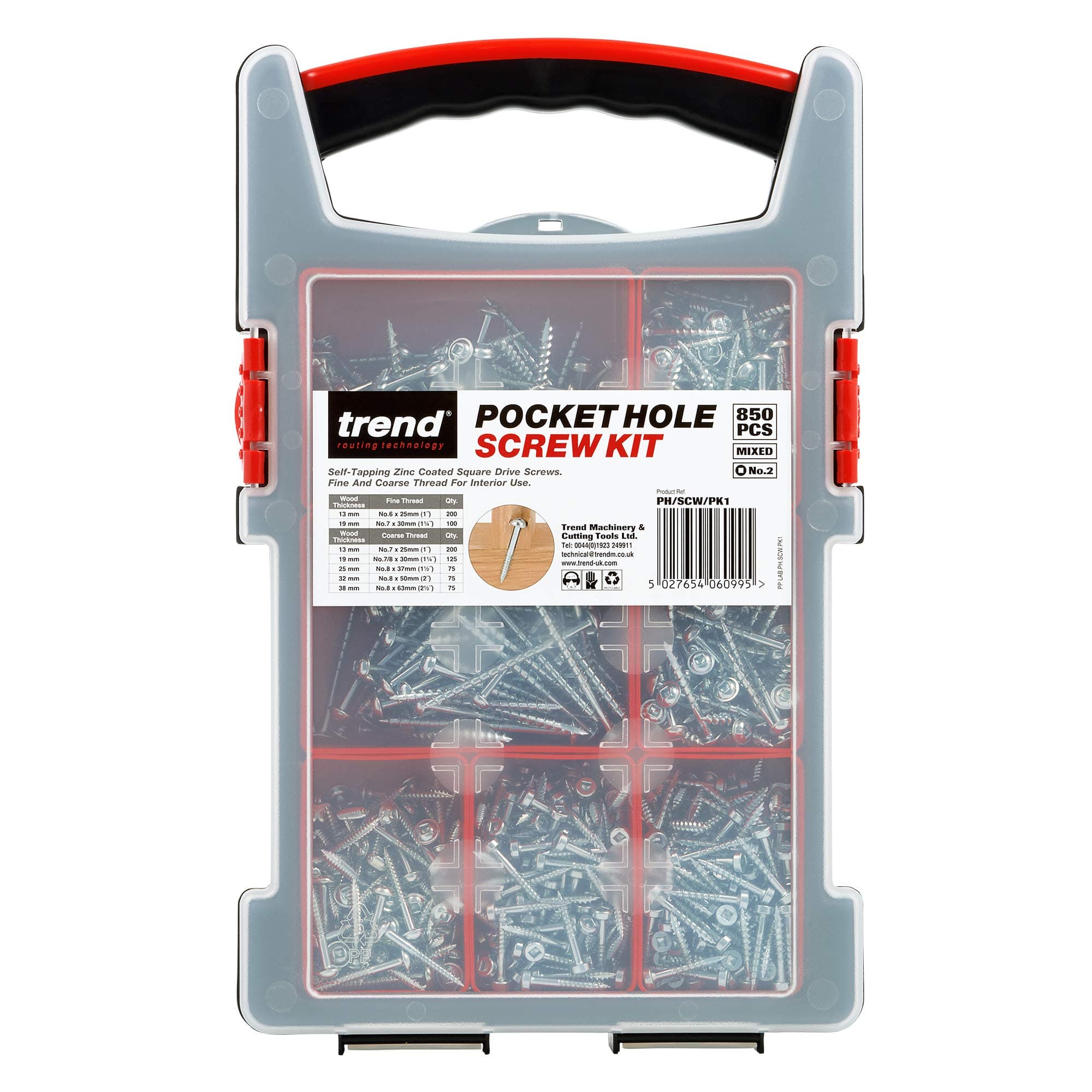 Trend Pocket Hole Screw Selection Pack, PH/SCW/PK1