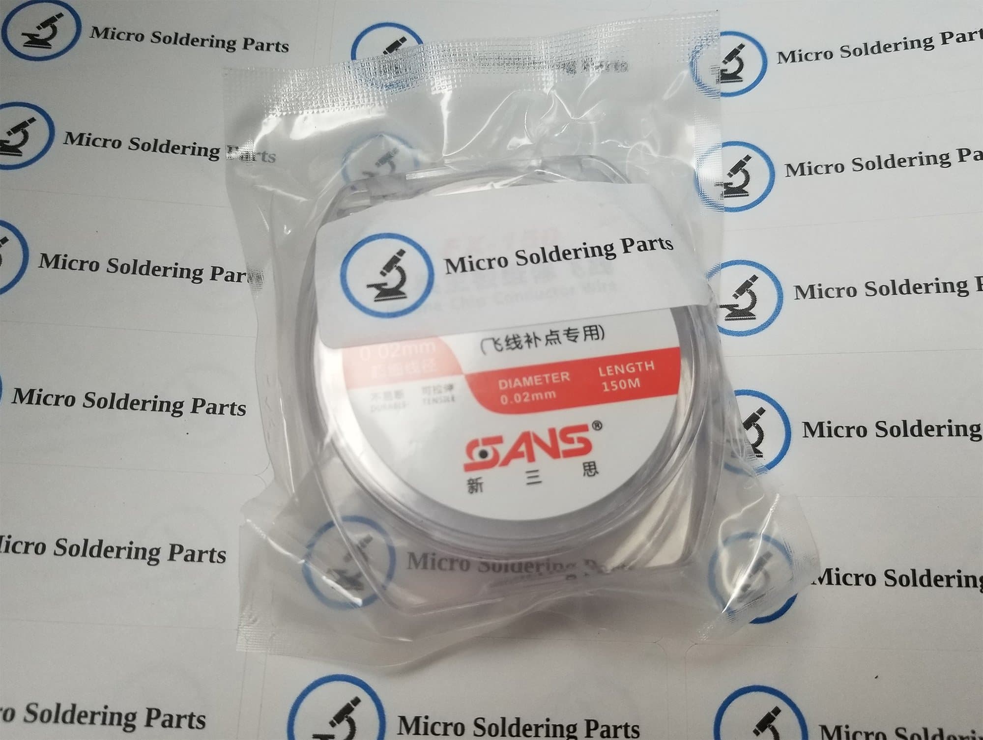 0.02mm Thin Copper Insulated Jumper Conductor Wire for Electronics, Cellphone and Computer Logic Board Repair | Diameter - 0.02 mm | Length - 150 meter | by Micro Soldering Parts