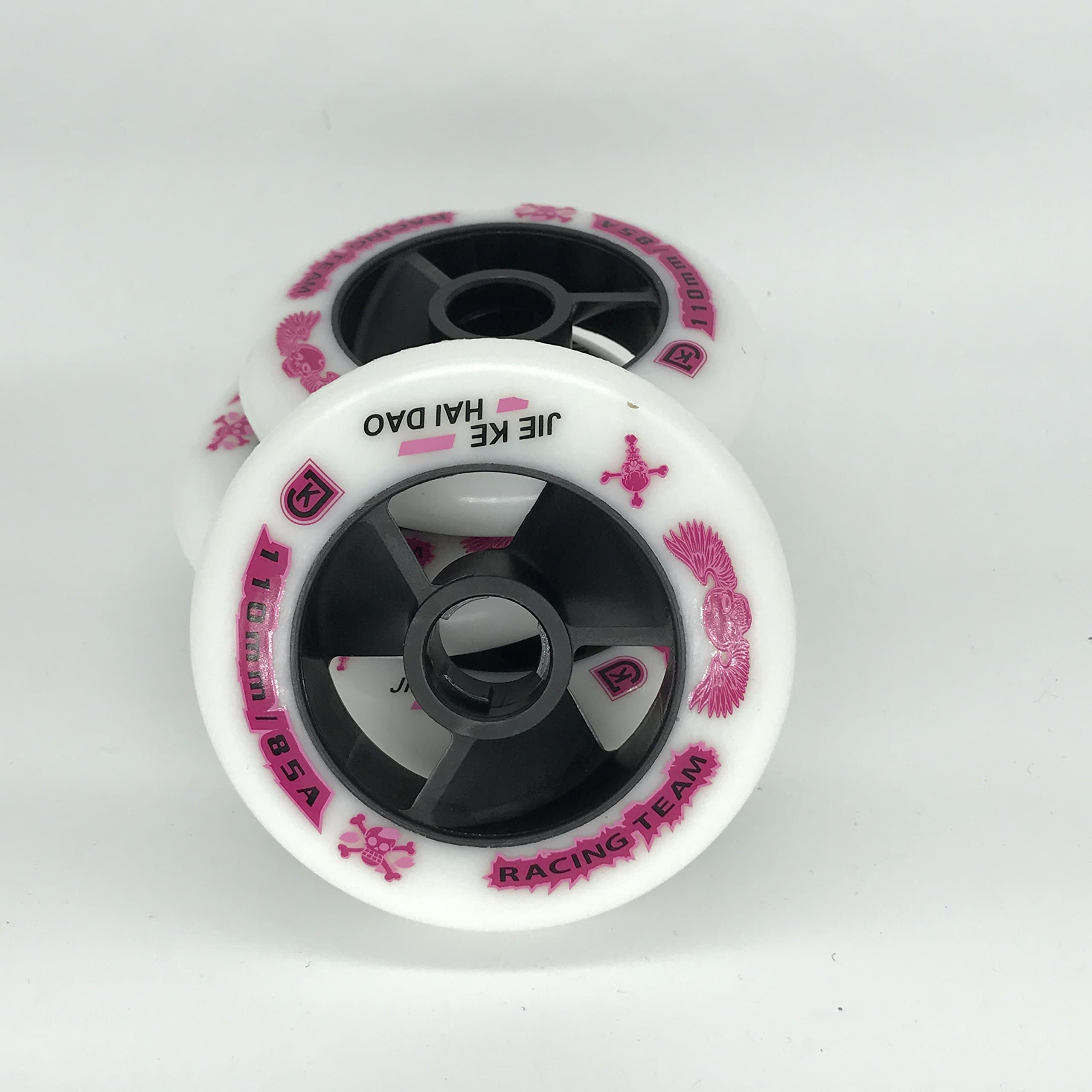 Skate 85A PU Speed Inline Outdoor Skate Replacement Wheels without Bearings (Pack of 4) Size 110mm and 100mm and 90mm For Choose (White, 90mm)