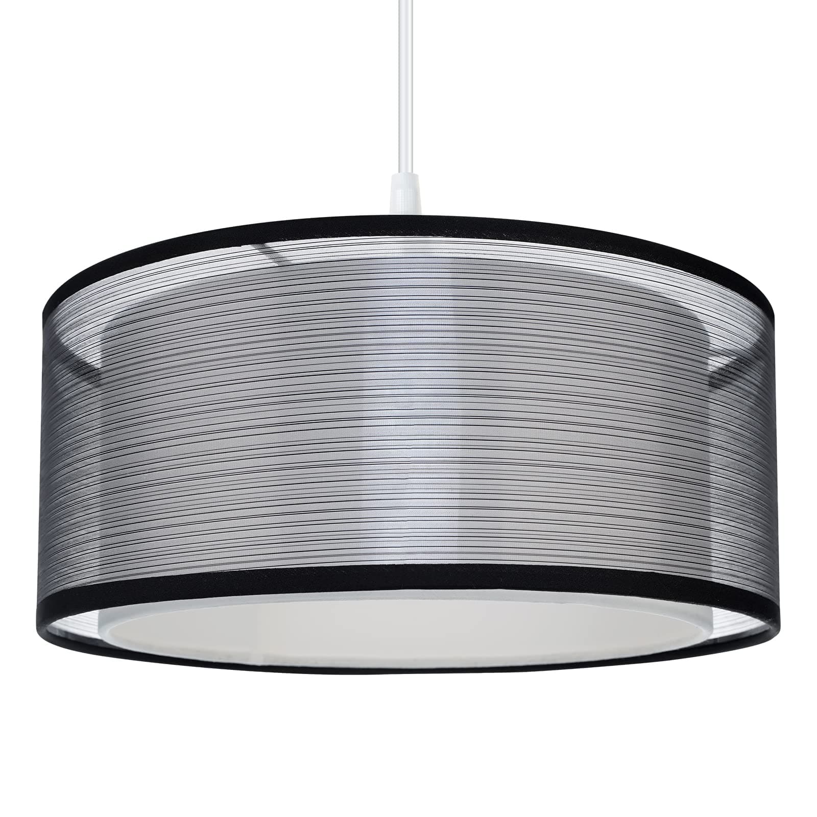 Frideko 2 Tier Light Shade Ceiling - Modern Black Lampshade for Ceiling Lights, Bedroom Lights Ceiling Lamp Shades for Living Rooms, Hallways, and Lounges (30cm)