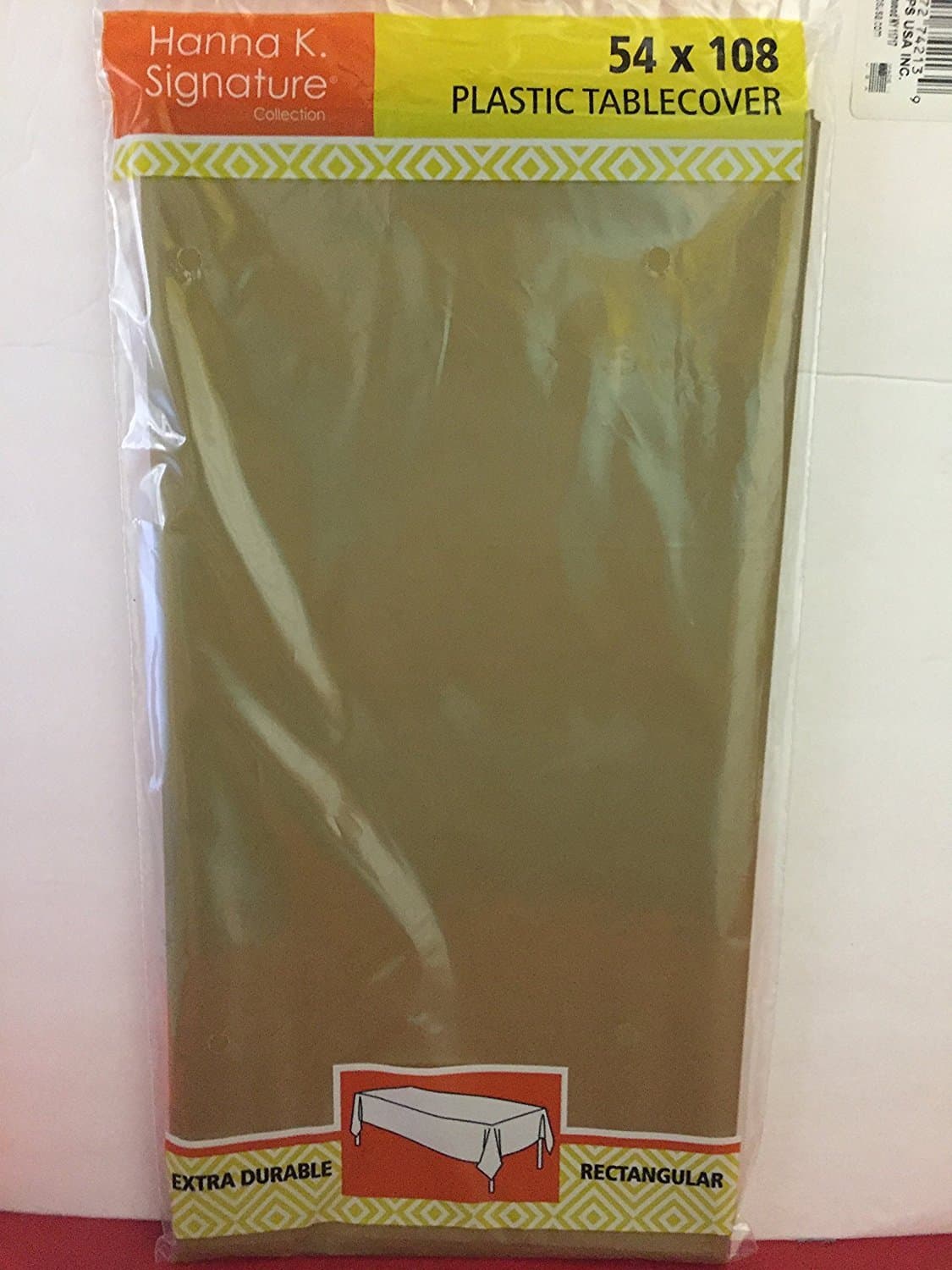 3-PACK DISPOSABLE PLASTIC TABLE COVERS/TABLECLOTHS (DARK GOLD)