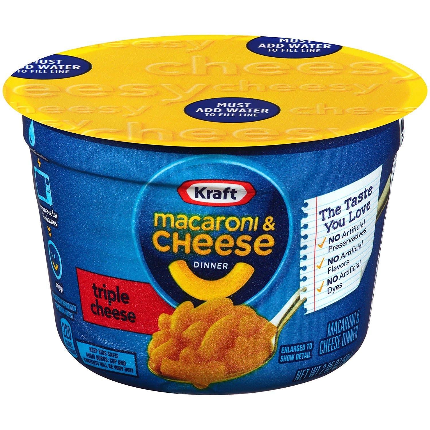 Easy Mac Triple Cheese Microwavable Cup (2.05 oz Cups, Pack of 10)