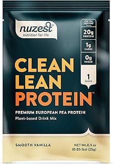 Smooth Vanilla Clean Lean Protein - Premium Vegan Protein Powder, Plant Protein Powder, European Golden Pea Protein, Dairy Free, Gluten Free, GMO Free, Single Serving