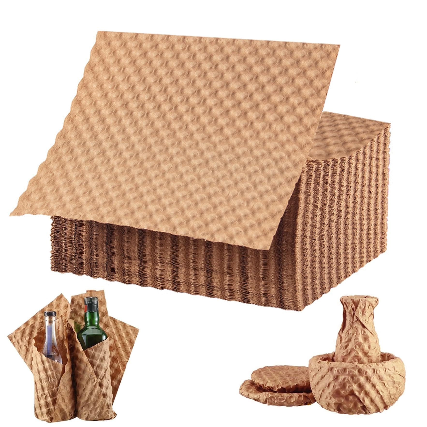 Bubble Paper Wrap, 100 Sheets 29x38cm Bubble Moving Shipping Packing Paper, Eco Cushioning Wrap, Alternative to Plastic Bubble, Packing Supplies for Moving Shipping and Storing Delicate Items