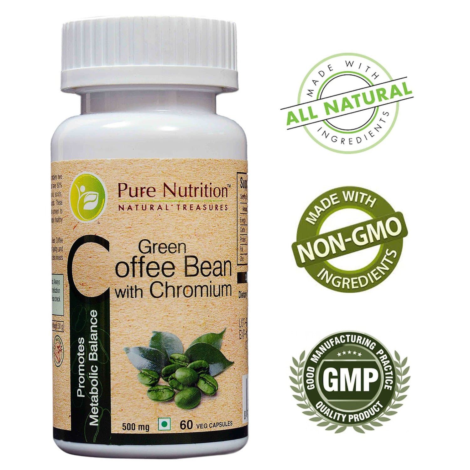 Micro 100 Tools Green Coffee Bean with Chromium (Promotes Metabolic Balance) - 60 Capsules