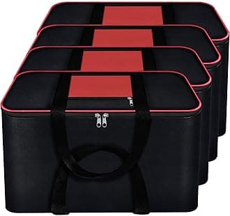 4 Pack Nylon Big Moisture Proof Underbed Storage Bag For Clothes Large (54 x 46 x 28 cm) - Black Rectangular