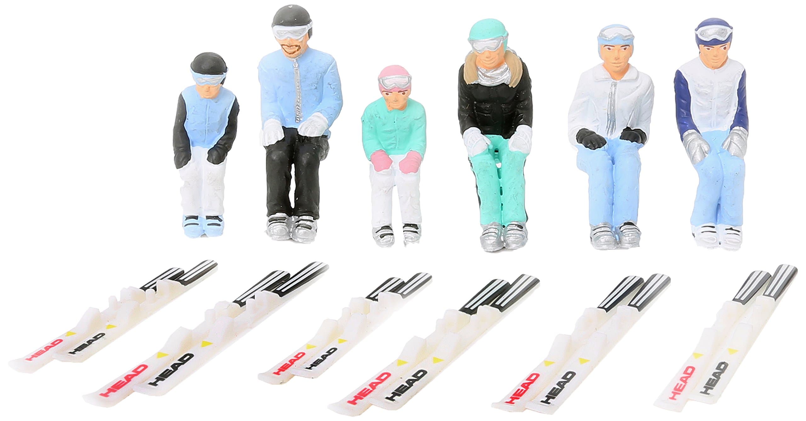 Sitting Figures with Head Ski (6-Piece), 1:32 Scale, 14+ Years, Includes Head Ski
