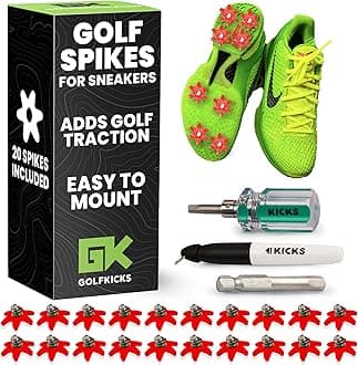Golfkicks - Golf Spikes for Trainers with DIY Traction Kit, Add Spikes to Almost Any Shoe, As Seen on Shark Tank (20pcs)