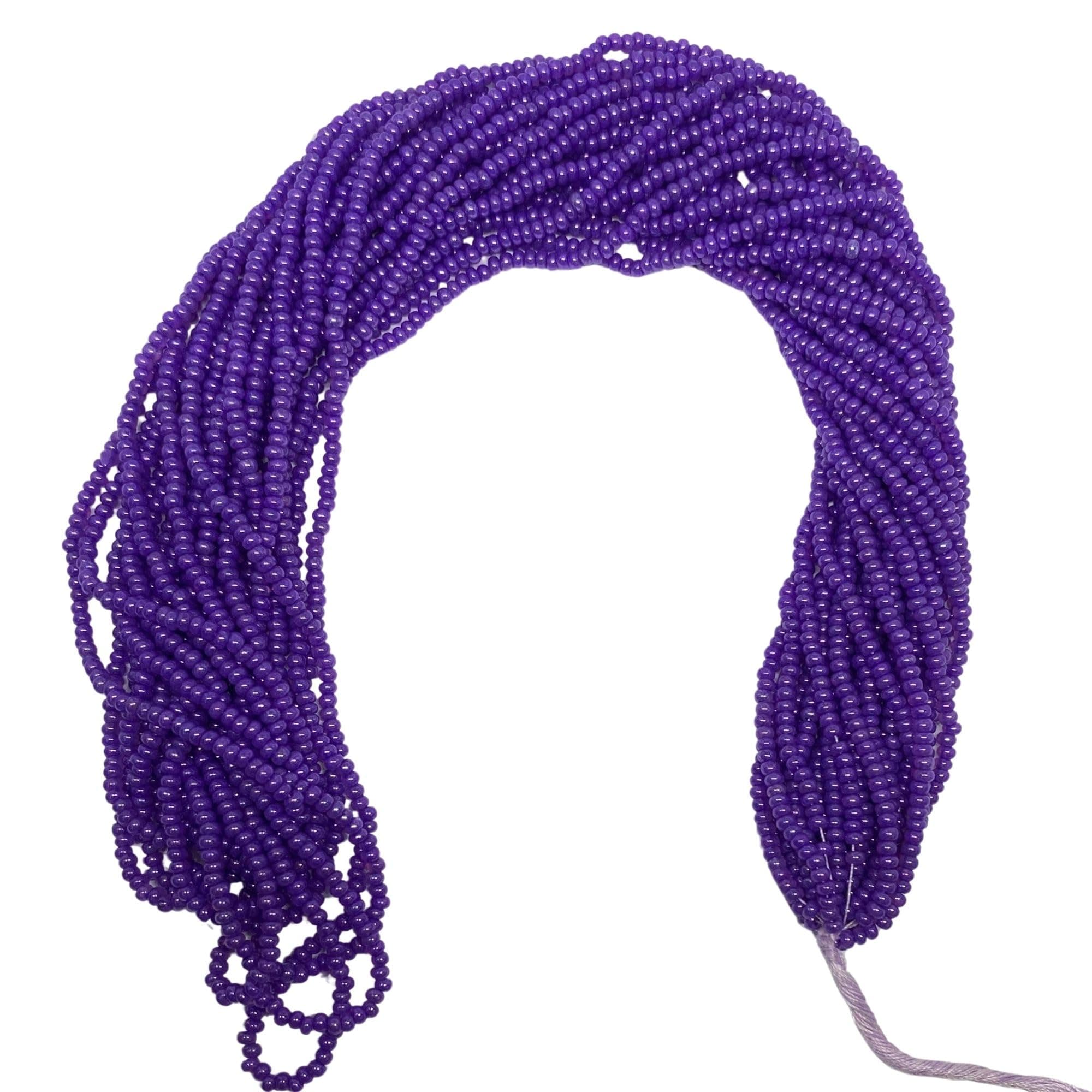 Czech 11/0 Glass Seed Beads - 12 String Hanks, Total10 Colors (Dark Purple)