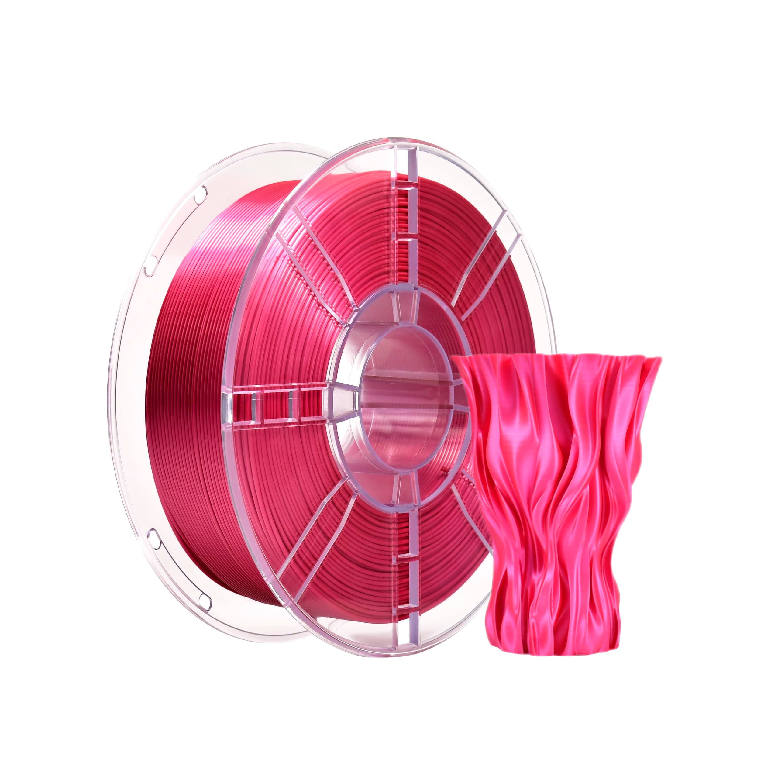 iBOSS PLA Pro (PLA+) 3D Printer Filament 1.75mm,Silk Shiny Filament 3D Printing Filament,1kg Spool (2.2lbs),Dimensional Accuracy +/- 0.02mm,PLA Plus 3D Filament,Fit Most FDM Printer(Silk Rose Red)