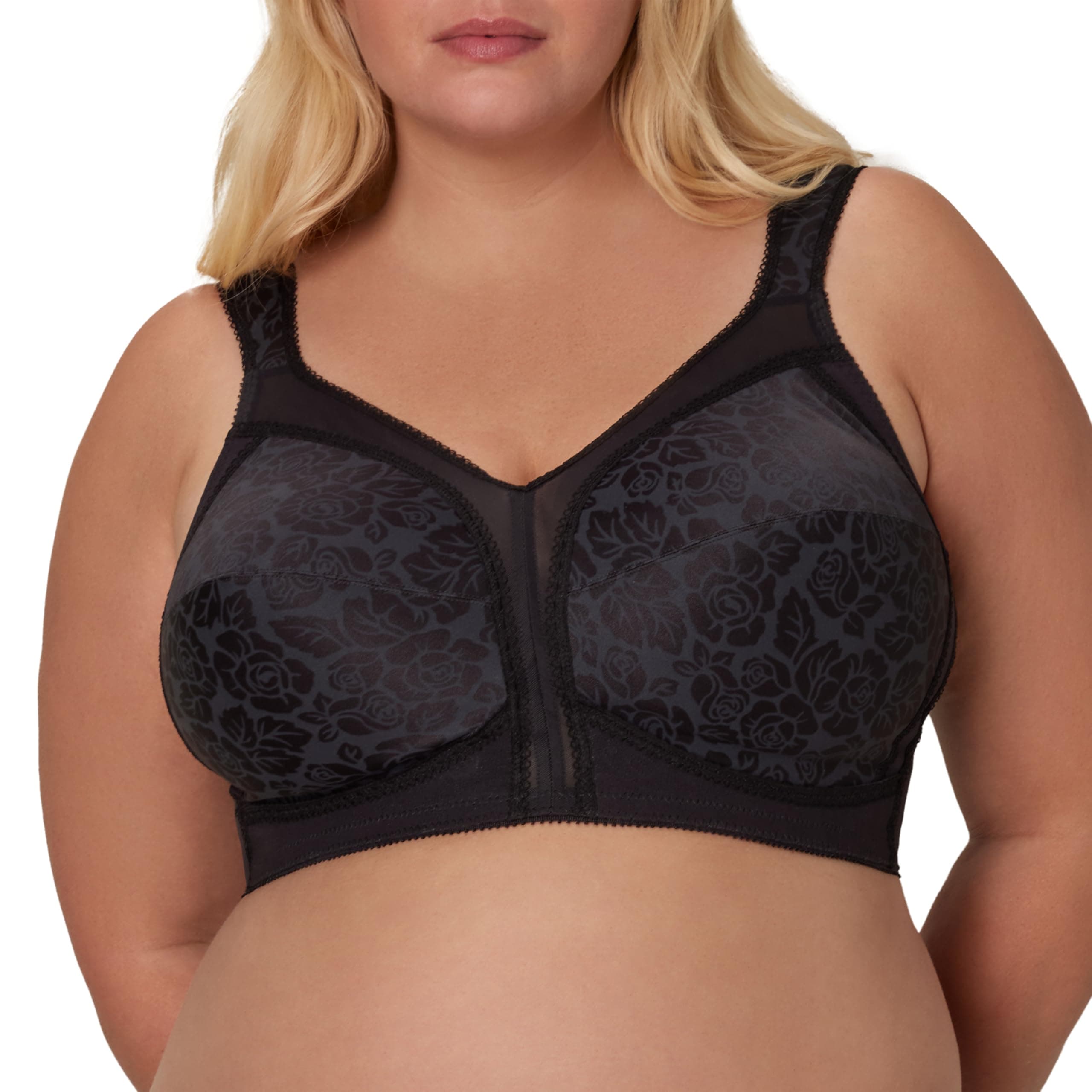 Playtex Women's Wireless Bra, 18 Hour Plus-Size Bras Available, Full Coverage, Smoothing, 4693, Single or 2-Pack