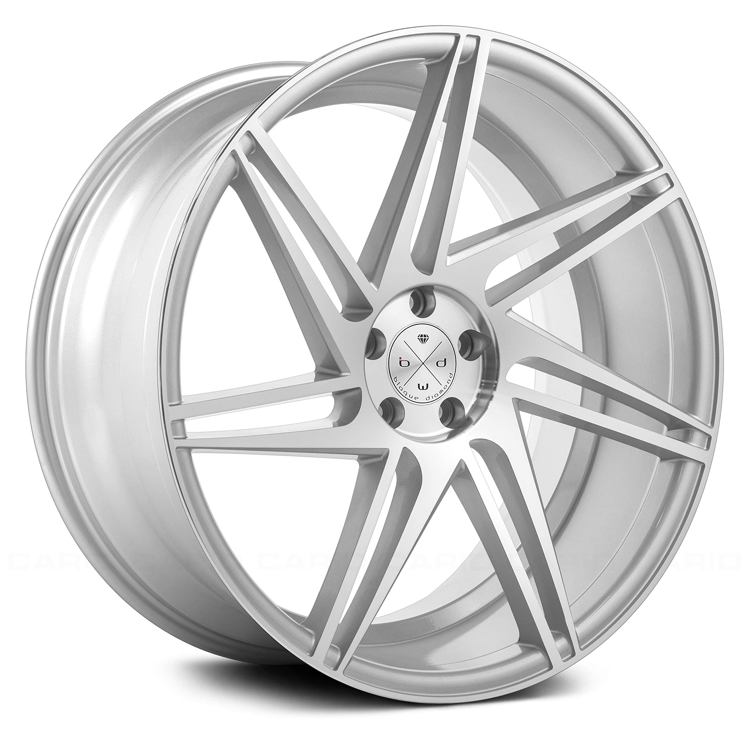 Blaque Diamond BD-1 Silver with Machine Face Wheel with Painted Finish (20 x 10.5 inches /5 x 114 mm, 42 mm Offset)