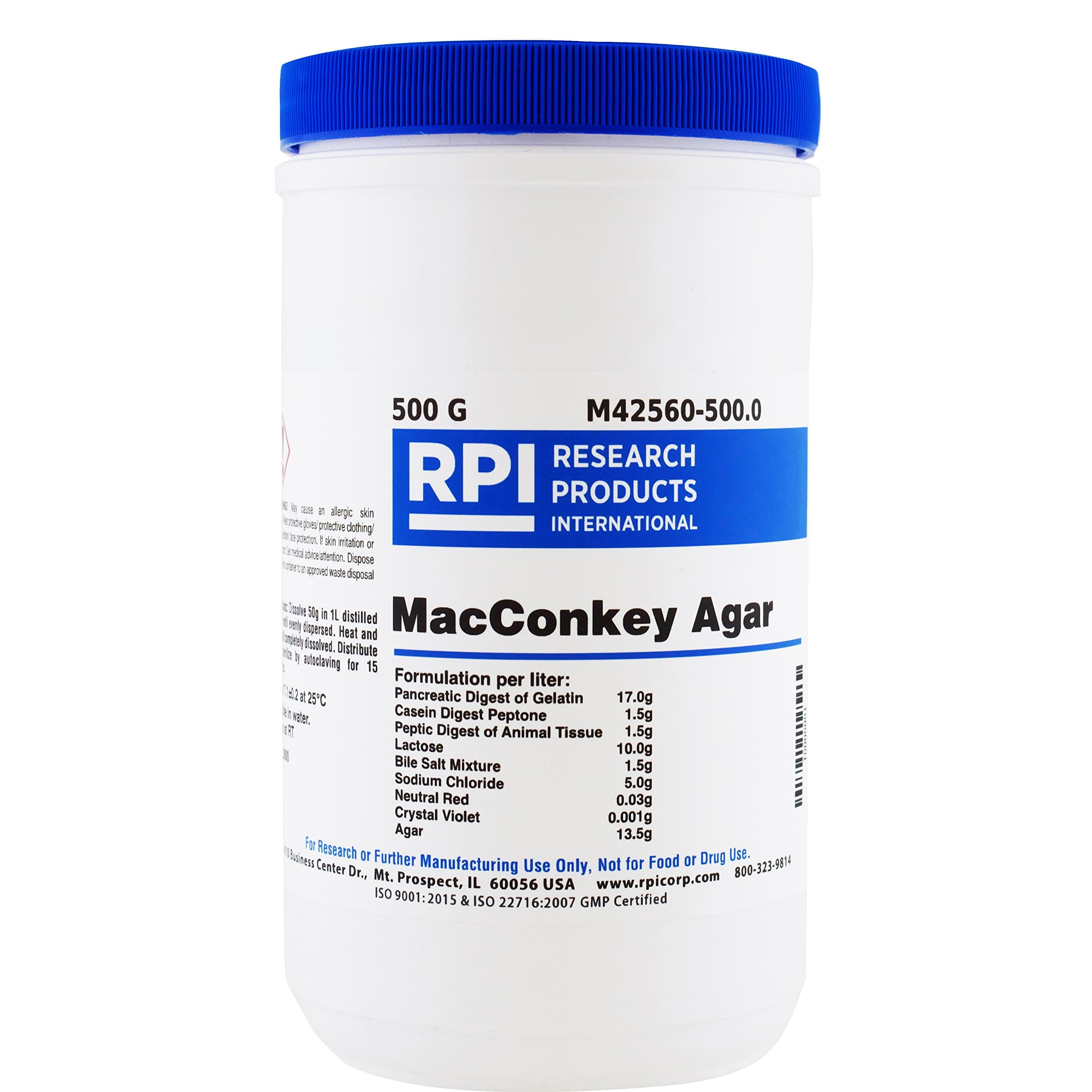 RPI M42560-500.0 MacConkey Agar, 500g