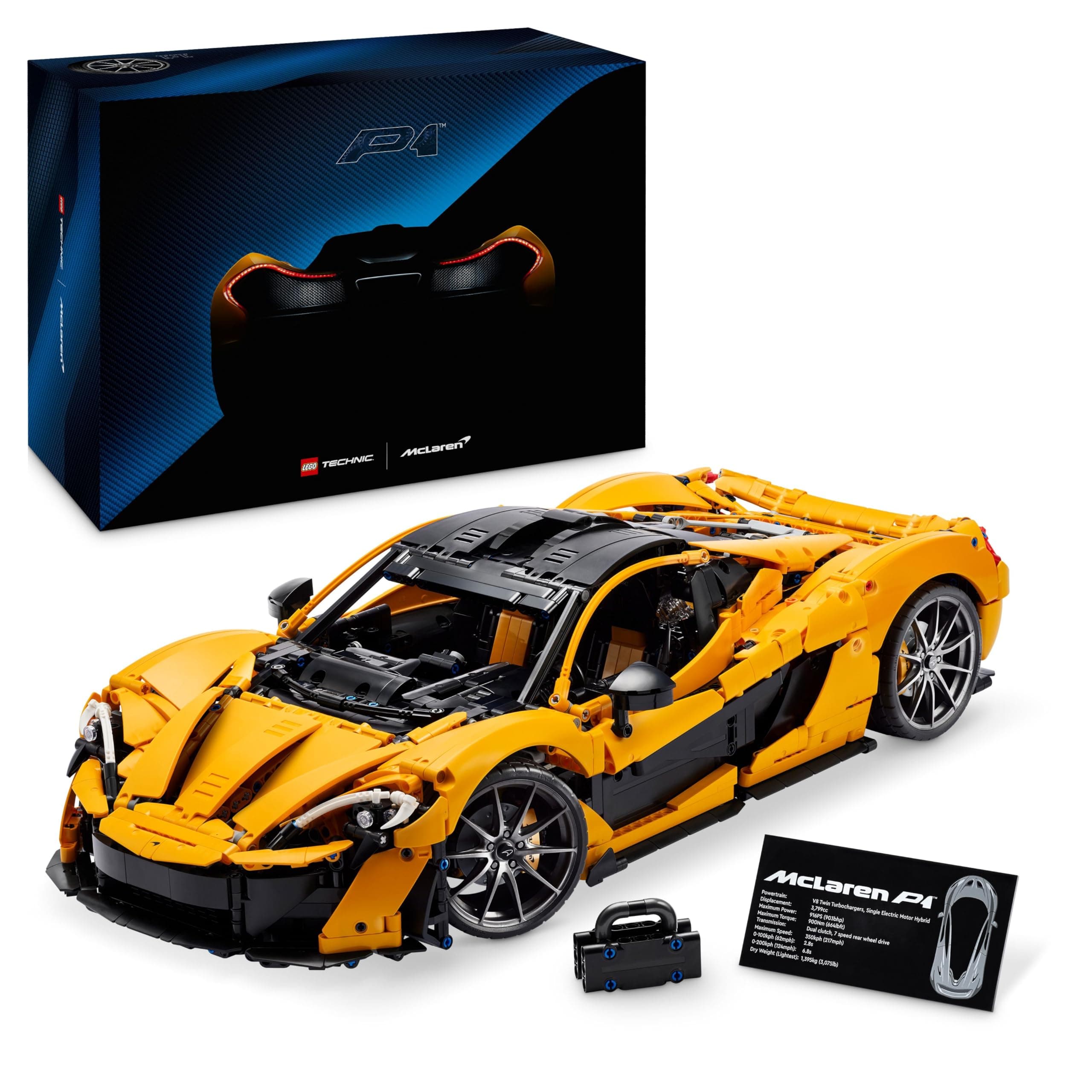 Technic McLaren P1 Hypercar Building Set, Scale Model Car Kit for Adults to Build, Collectible Vehicle with V8 Piston Engine and 7-Speed Gearbox, Gift for Men, Women, Him or Her 42172