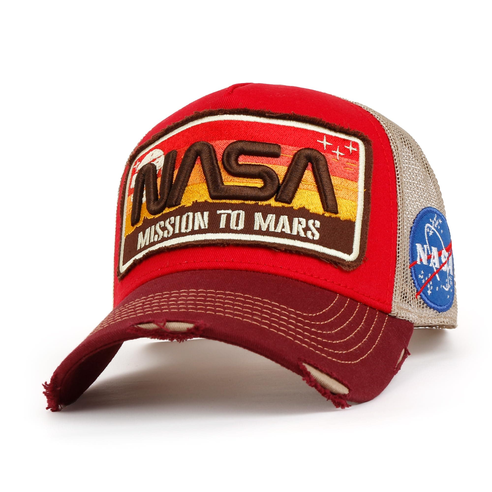 ililily Premium NASA Worm Logo Embroidery Structured Baseball Cap