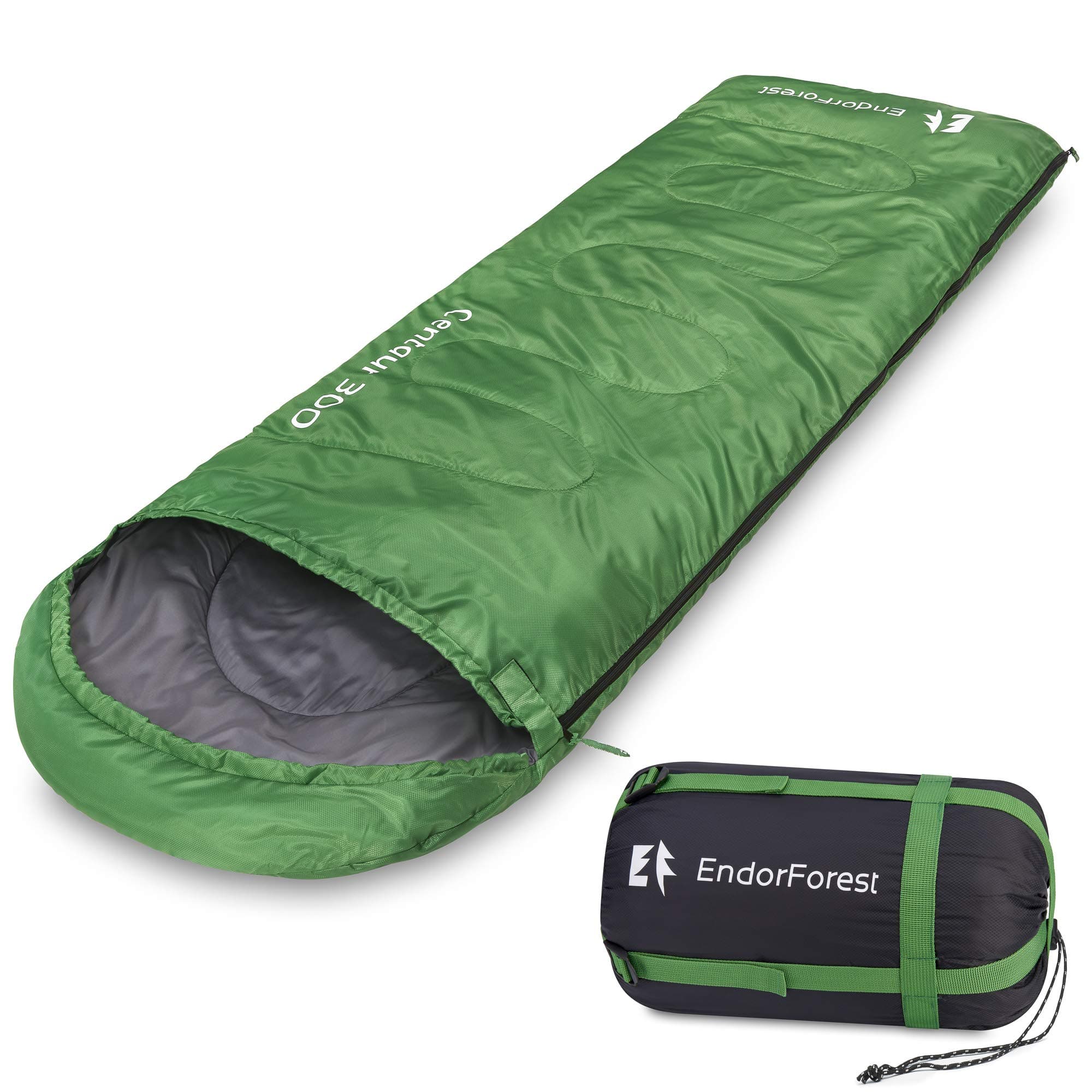 Endor Forest Envelope Sleeping Bag - Single 3/4 Season Sleeping Bags for Adults and Sleeping Bags for Kids Outdoor Camping - Lightweight, Compact and Water Resistant for a Comfortable Warm Sleep.