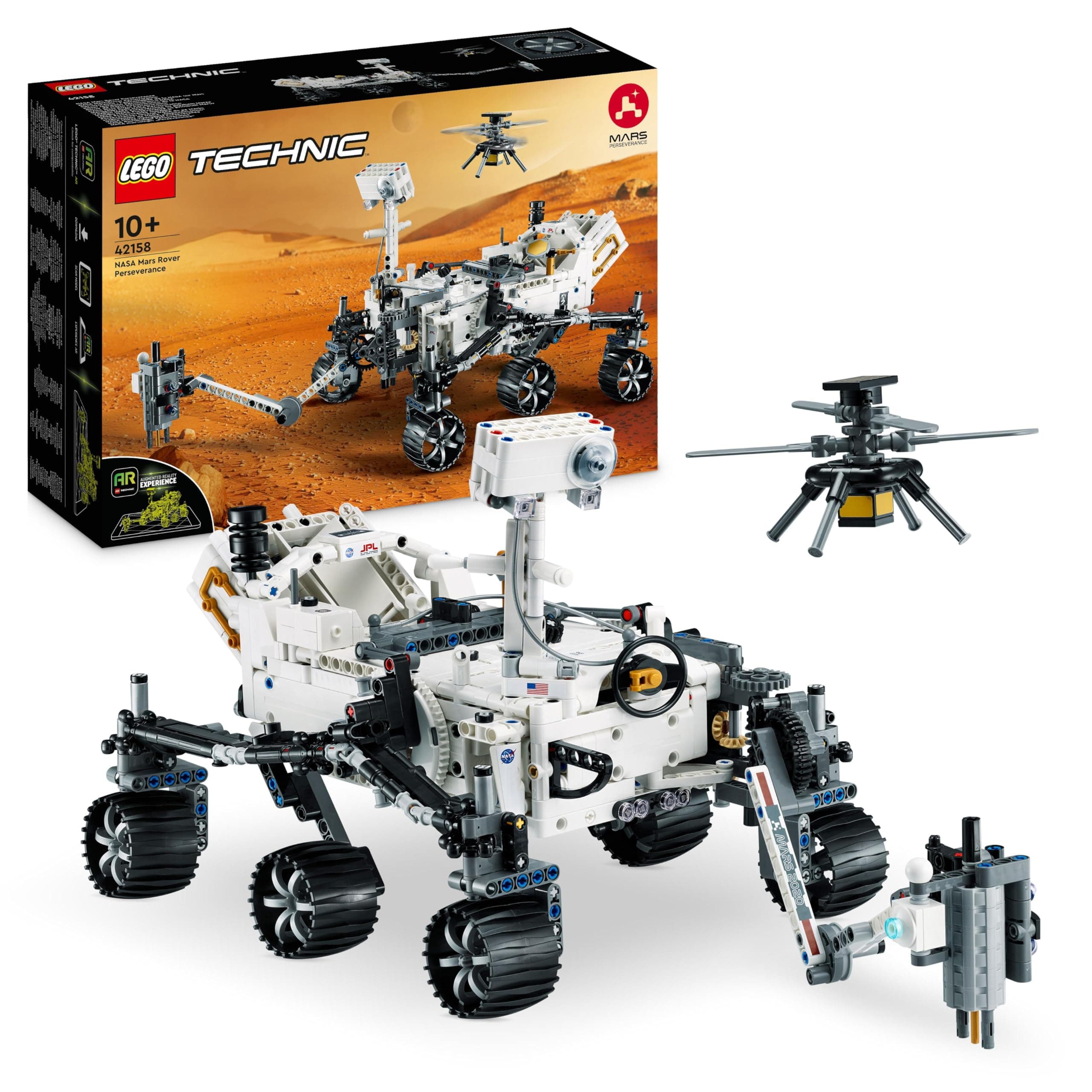Lego Technic NASA Mars Rover Perseverance Space Model with AR Application Experience, Construction Toy Vehicle Science and Engineering, Gift for Boys and Girls 10 Years Old and Over 42158