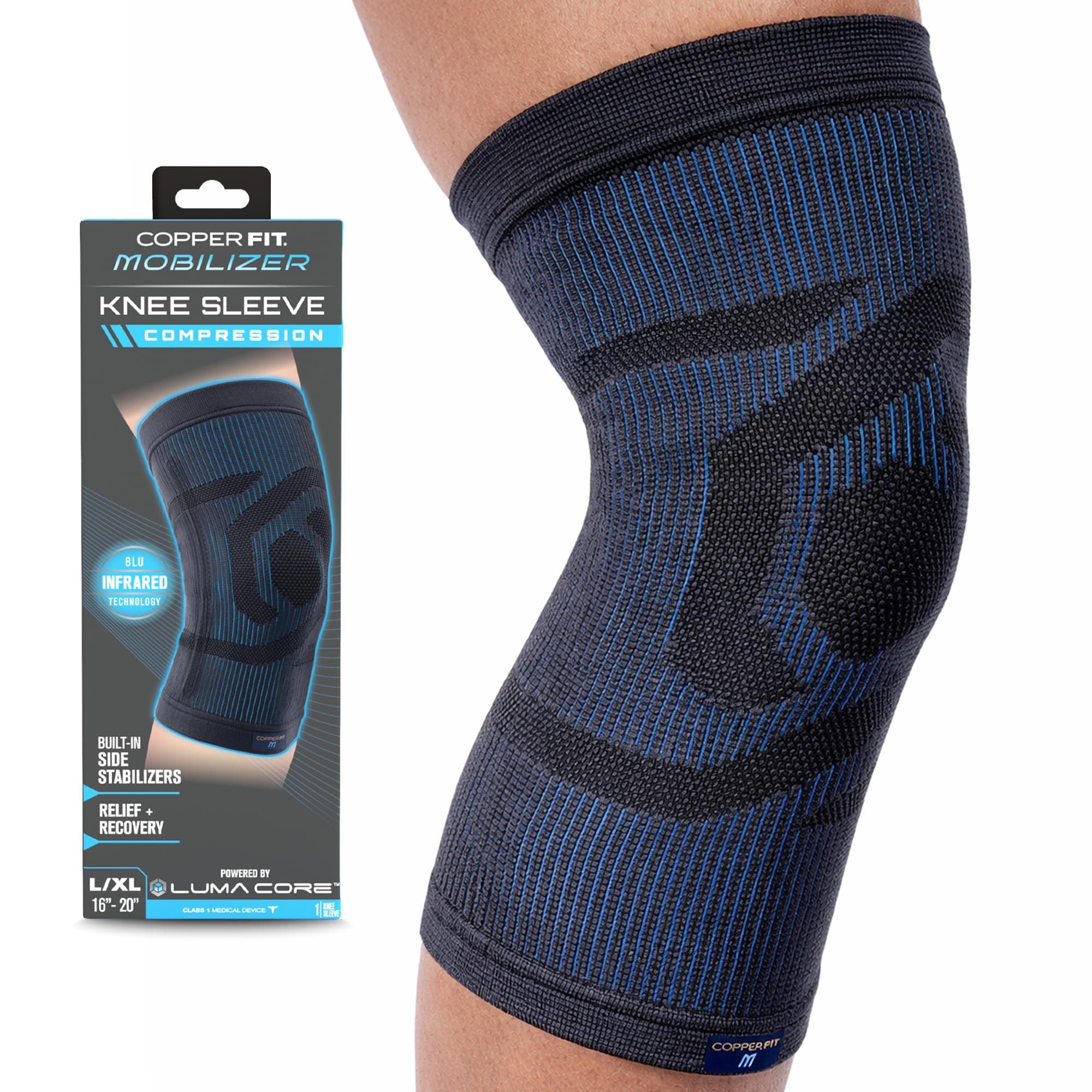 Mobilizer Knee Sleeve – ProSeries with Removable Side Stabilizers Knee Support for Advanced Recovery – Mobility, Knee Pain, Swelling, Inflammation, Circulation, Arthritis, Tendonitis (L/XL)