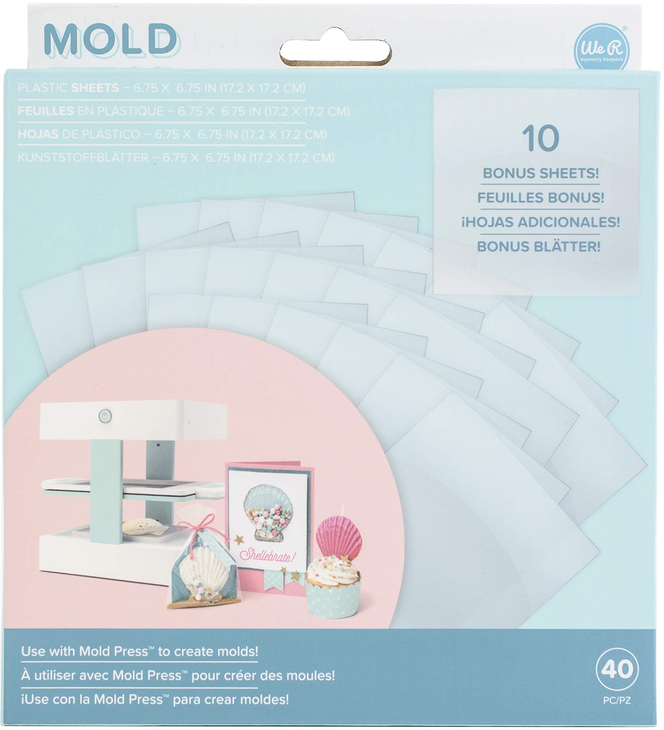 Mold Press Plastic Sheets 40/Pkg-Clear
