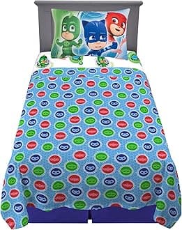 Kids Bedding Super Soft Microfiber Sheet Set, (3 Piece) Twin Size, PJ Masks, MA7908