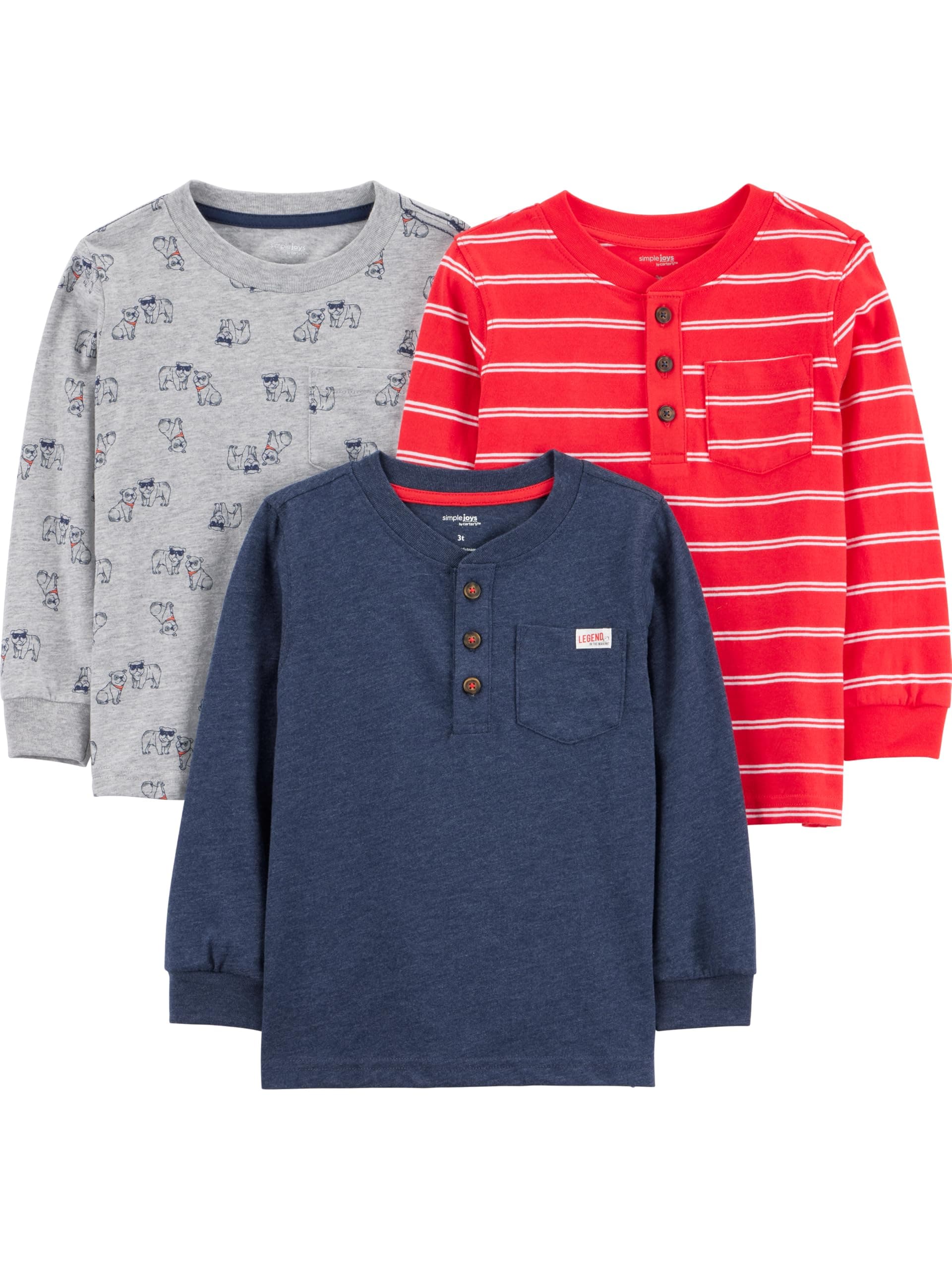by Carter's Boys' 3-Pack Long Sleeve Shirts