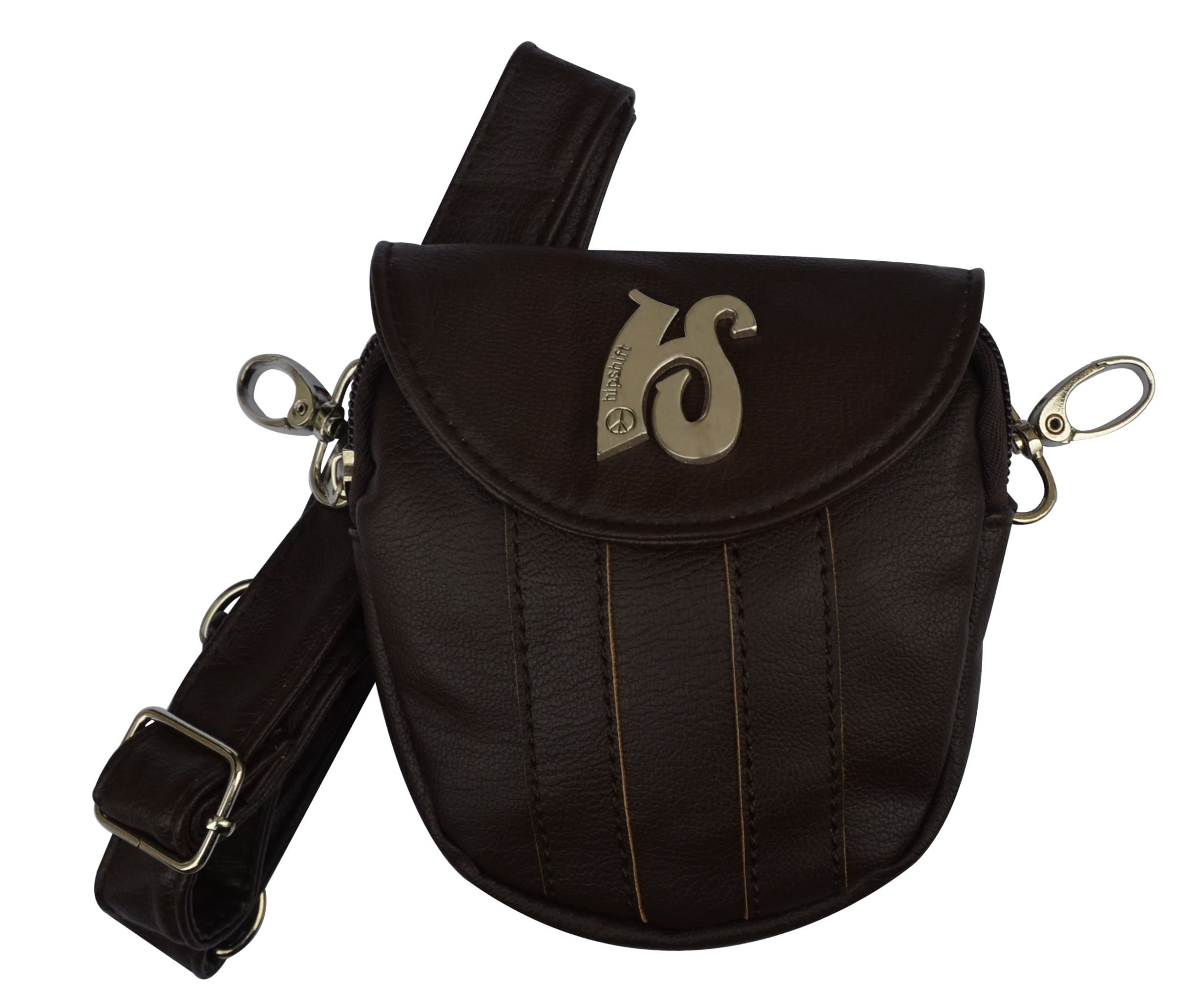 Brown Faux Leather Hipbag