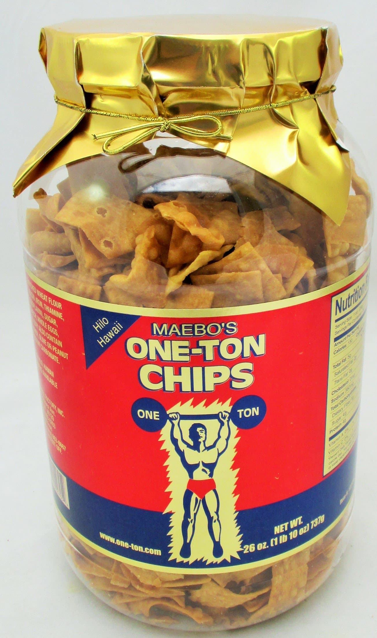 Maebo One-Ton Chips Won Ton Crackers Gift Jar - 26 oz.